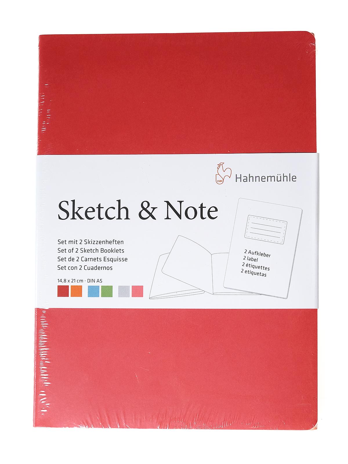 Sketch & Note Booklets 5.83 in. x 8.27 in. pack of 2 red