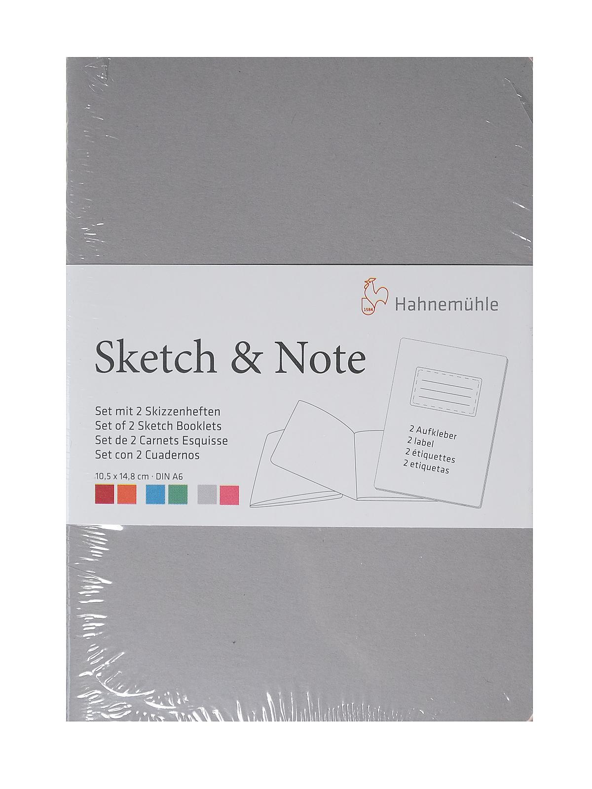 Sketch & Note Booklets 5.83 in. x 4.13 in. pack of 2 grey pink