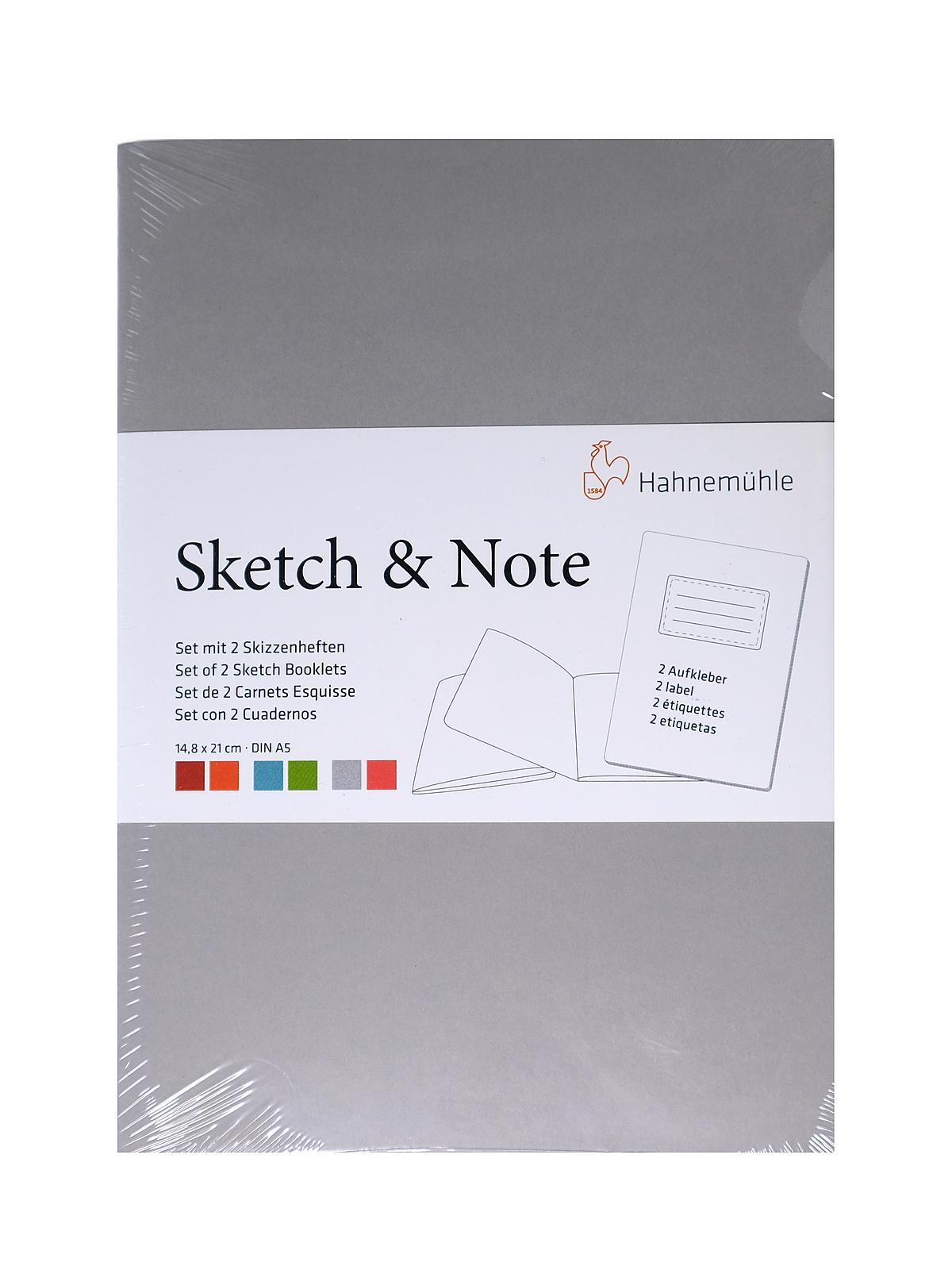 Sketch & Note Booklets 5.83 In. X 8.27 In. Pack Of 2 Grey Pink