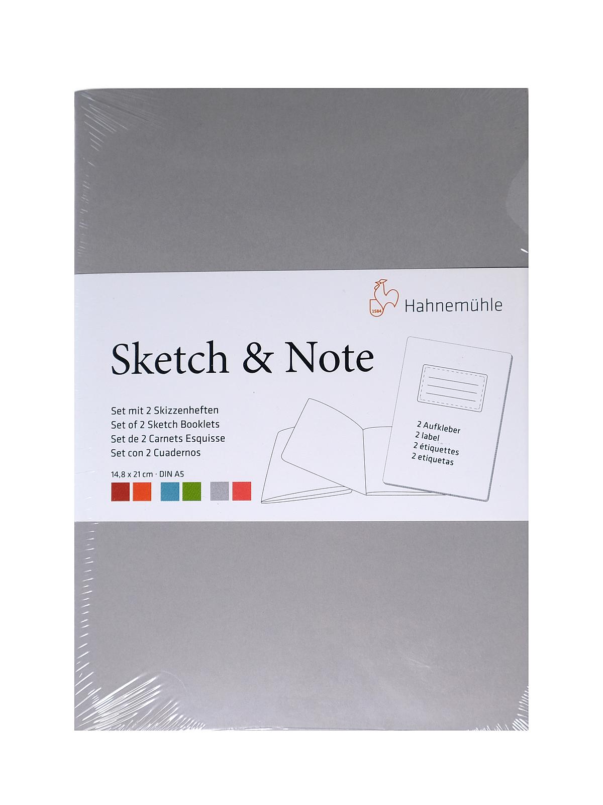 Sketch & Note Booklets 5.83 in. x 8.27 in. pack of 2 grey pink