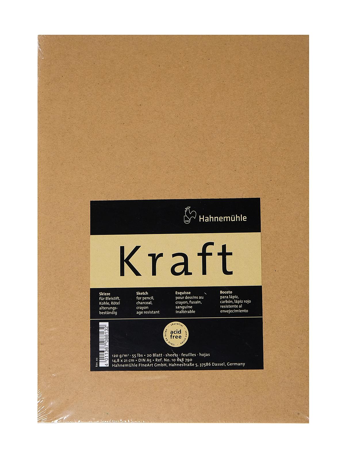 Kraft Paper Sketch Booklets 5.83 In. X 9.27 In. 20 Sheets