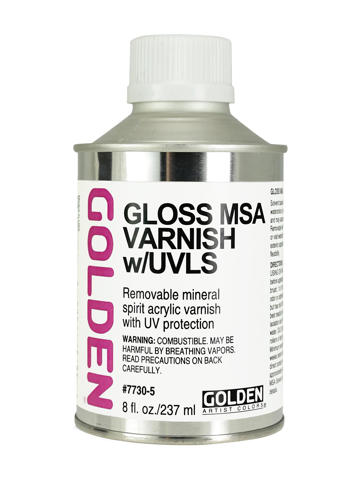 MSA (Mineral Spirit Acrylic) Varnish with UVLS gloss 8 oz.