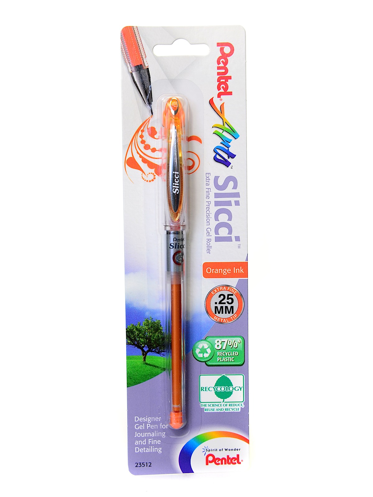 Slicci Extra Fine Gel Pens orange each