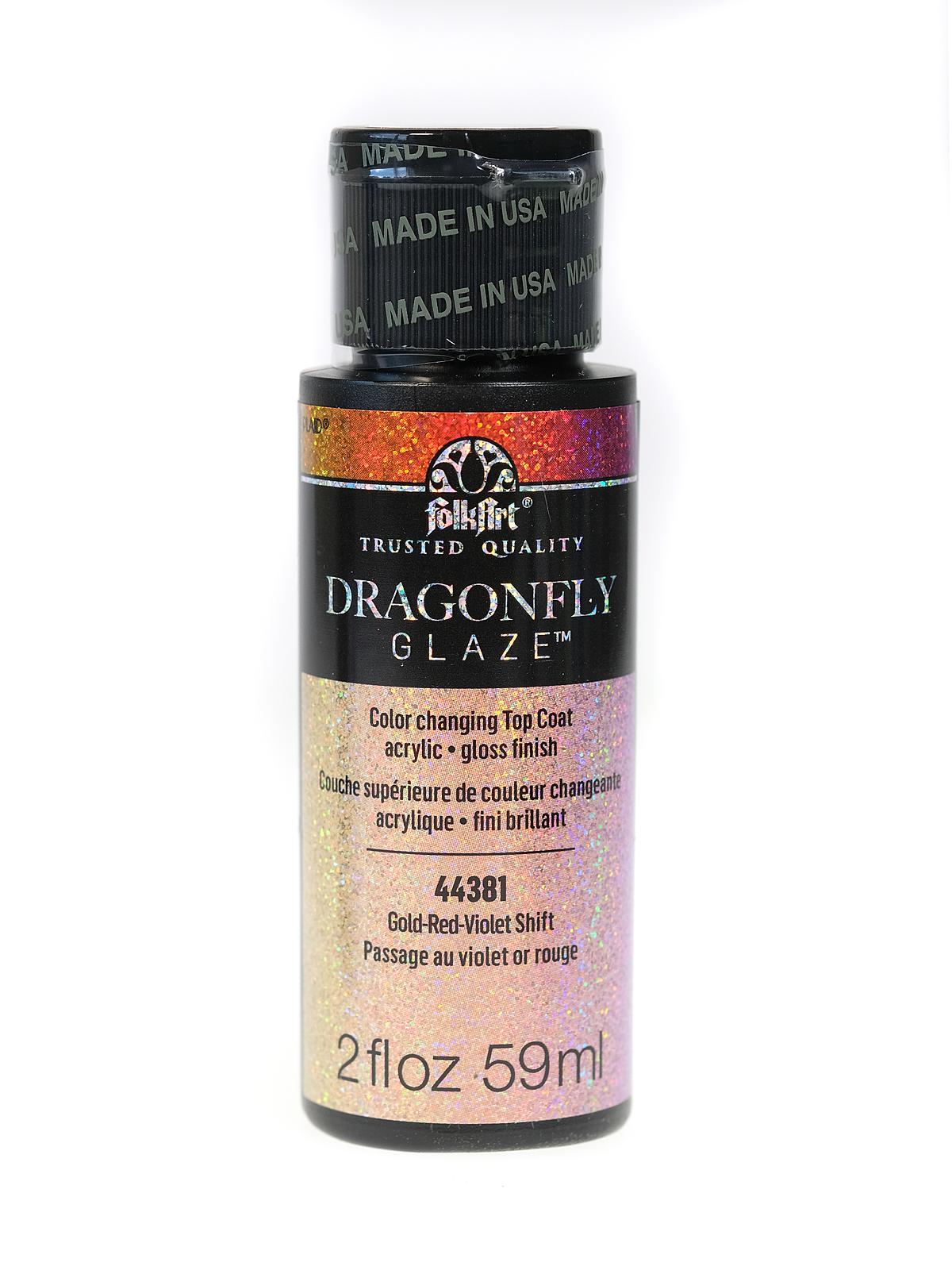 Dragonfly Glaze gold-red-violet shift 2 oz.