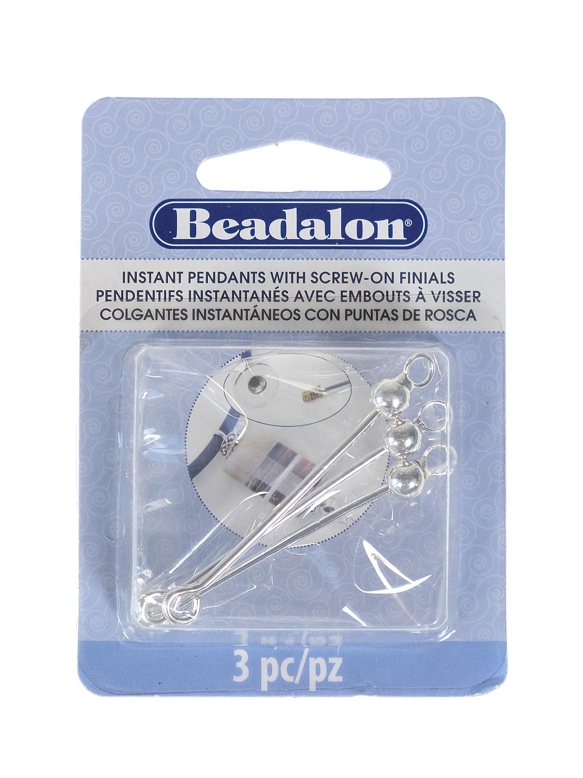 Instant Pendants silver ball pack of 3