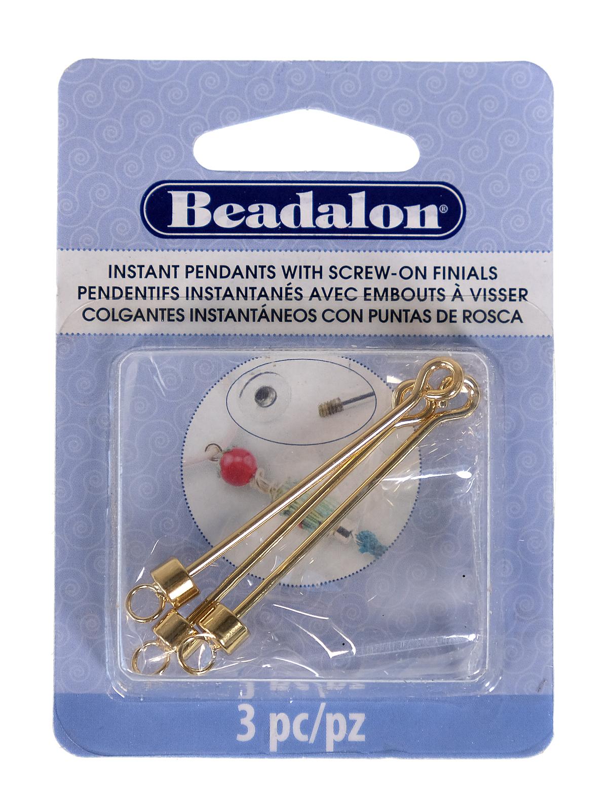 Instant Pendants gold cylinder pack of 3