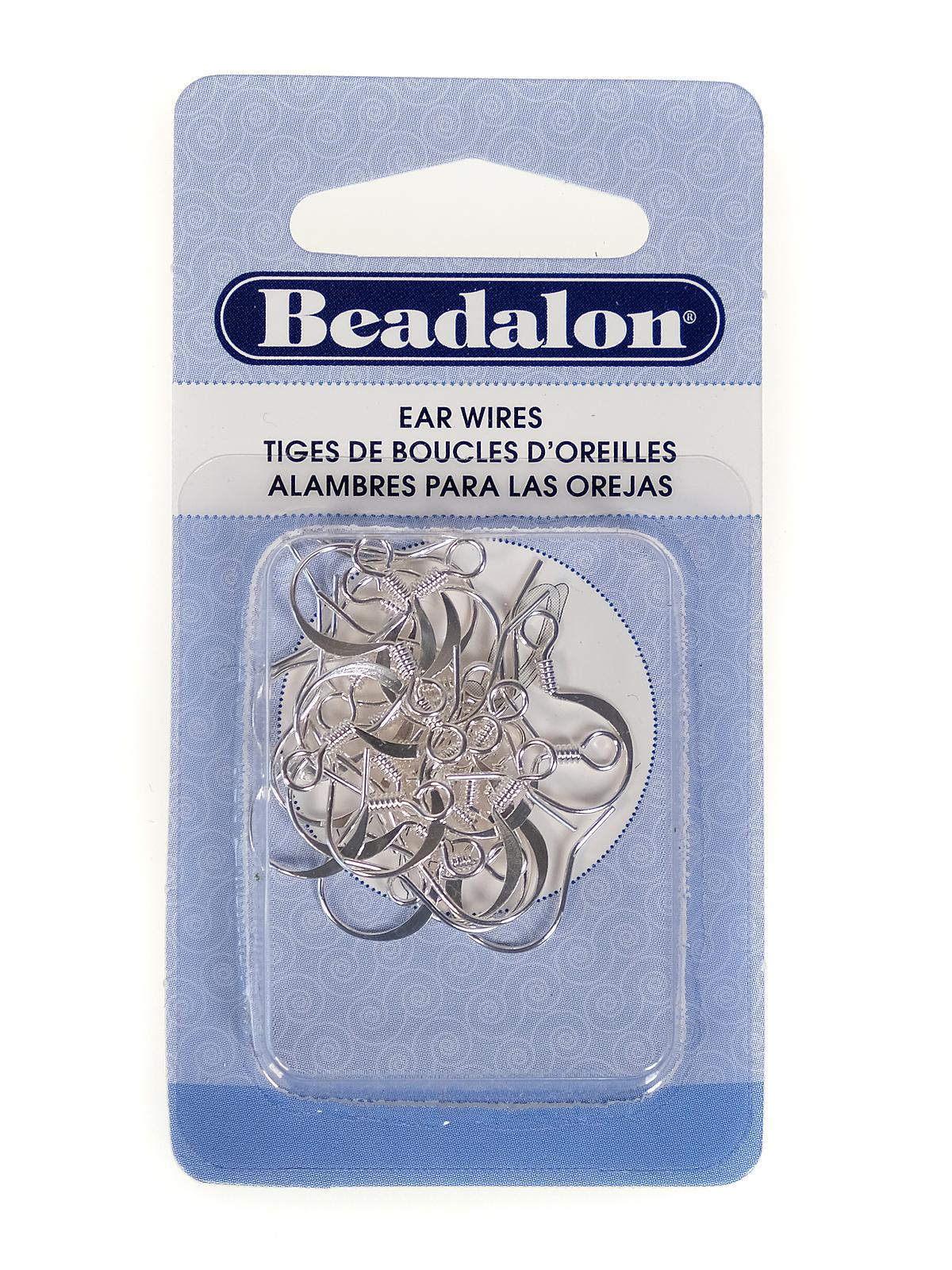 Ear Wires dapped & spring silver pack of 24