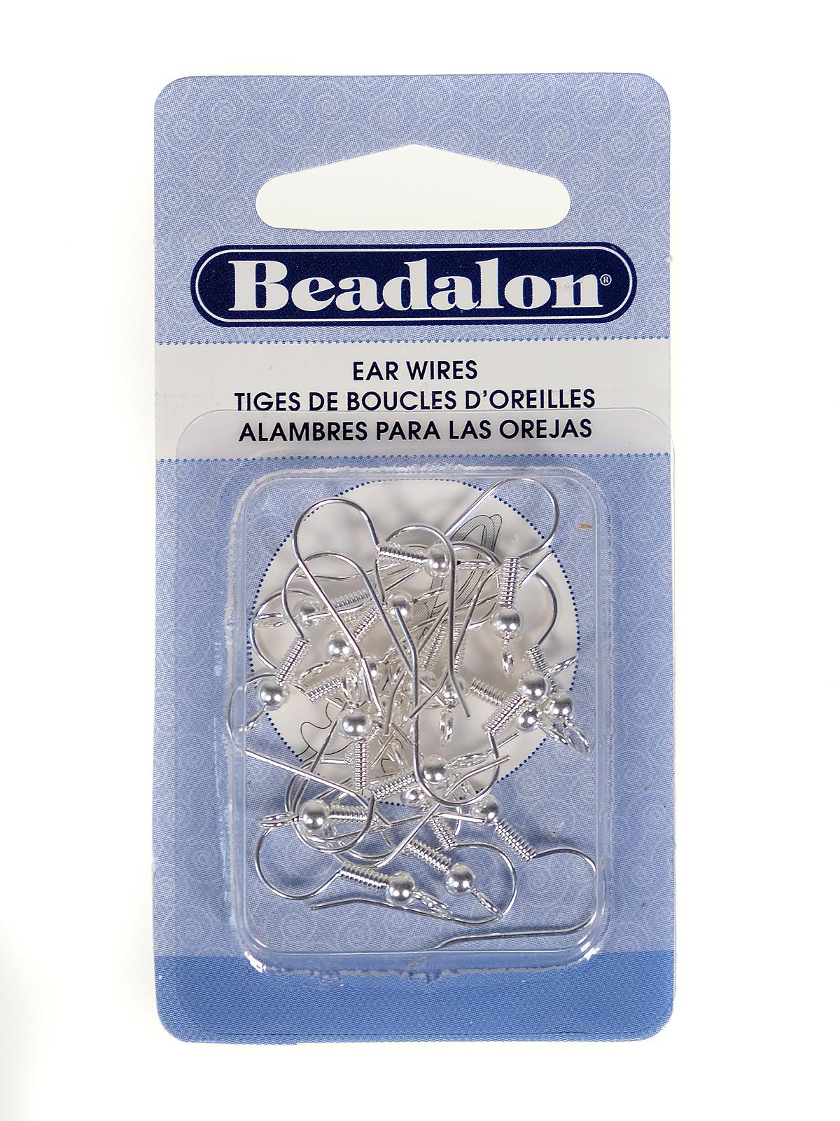 Ear Wires ball & spring silver pack of 20