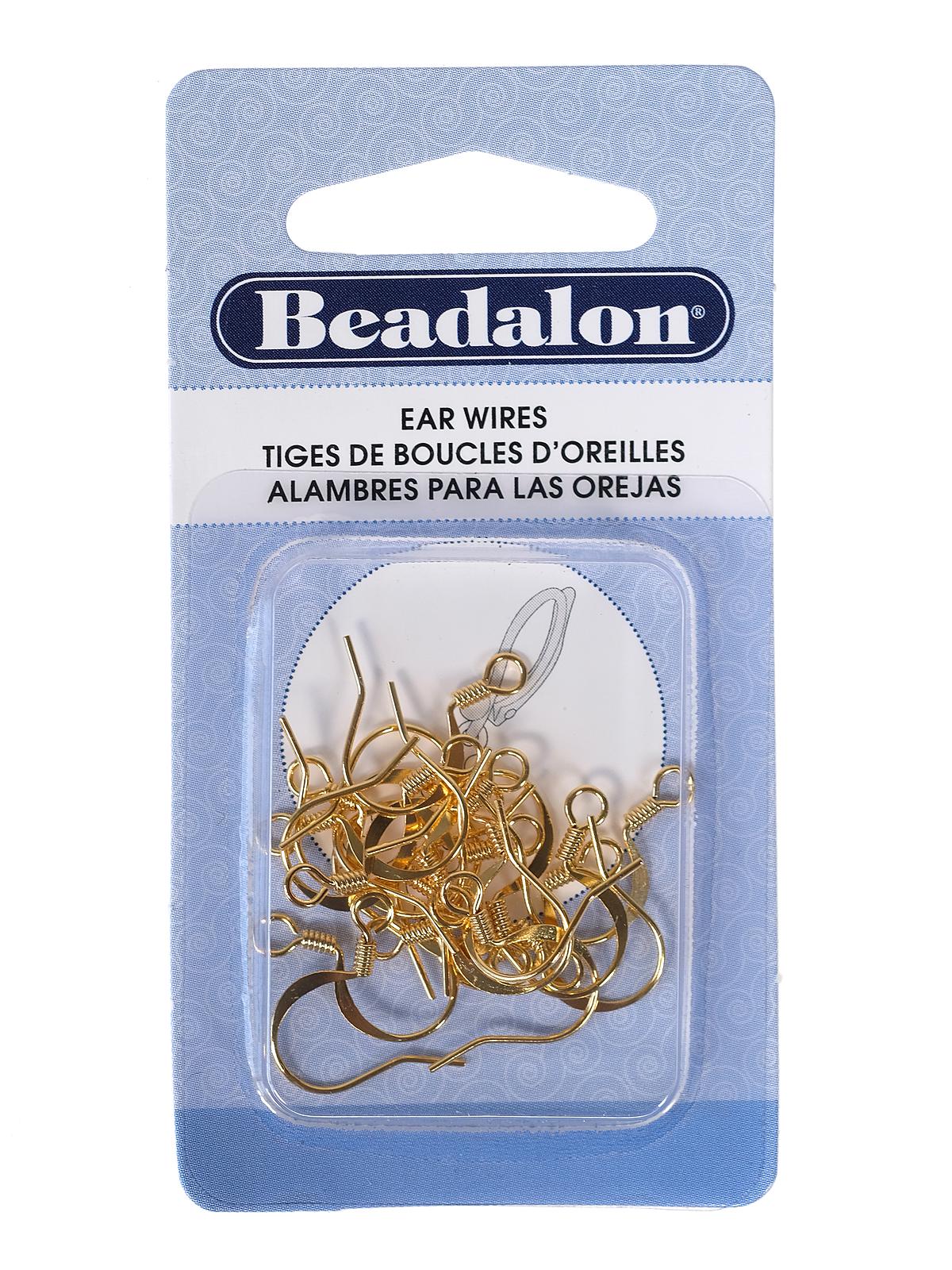 Ear Wires dapped & spring gold pack of 20