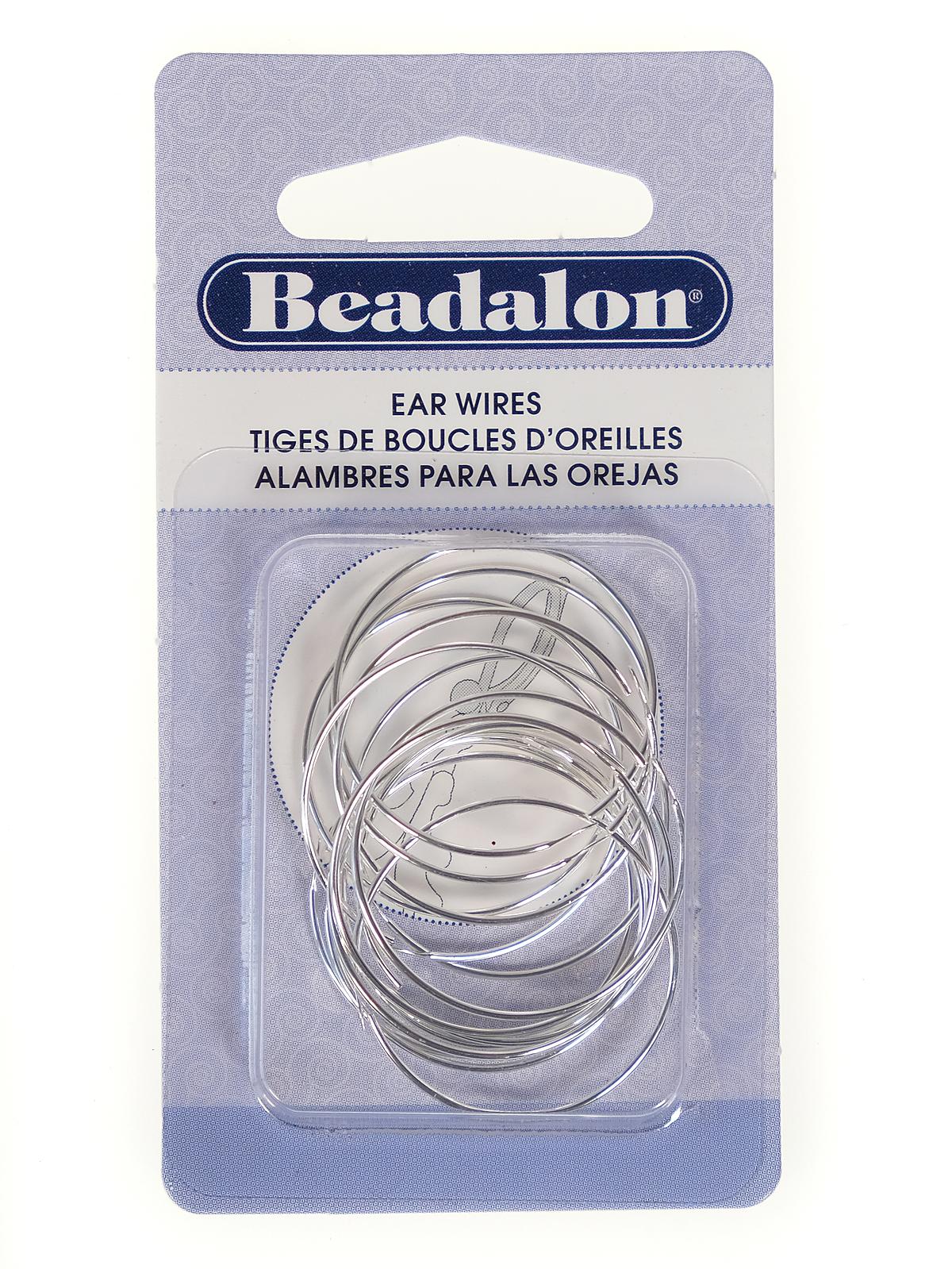 Ear Wires beading hoop silver pack of 14