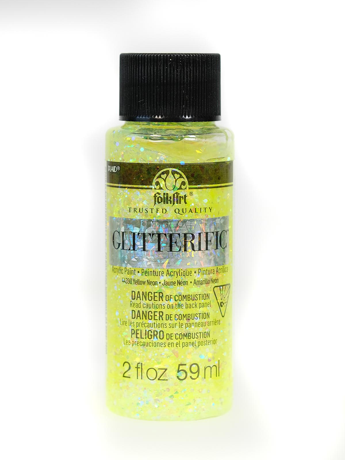 Glitterific Paint neon yellow 2 oz.