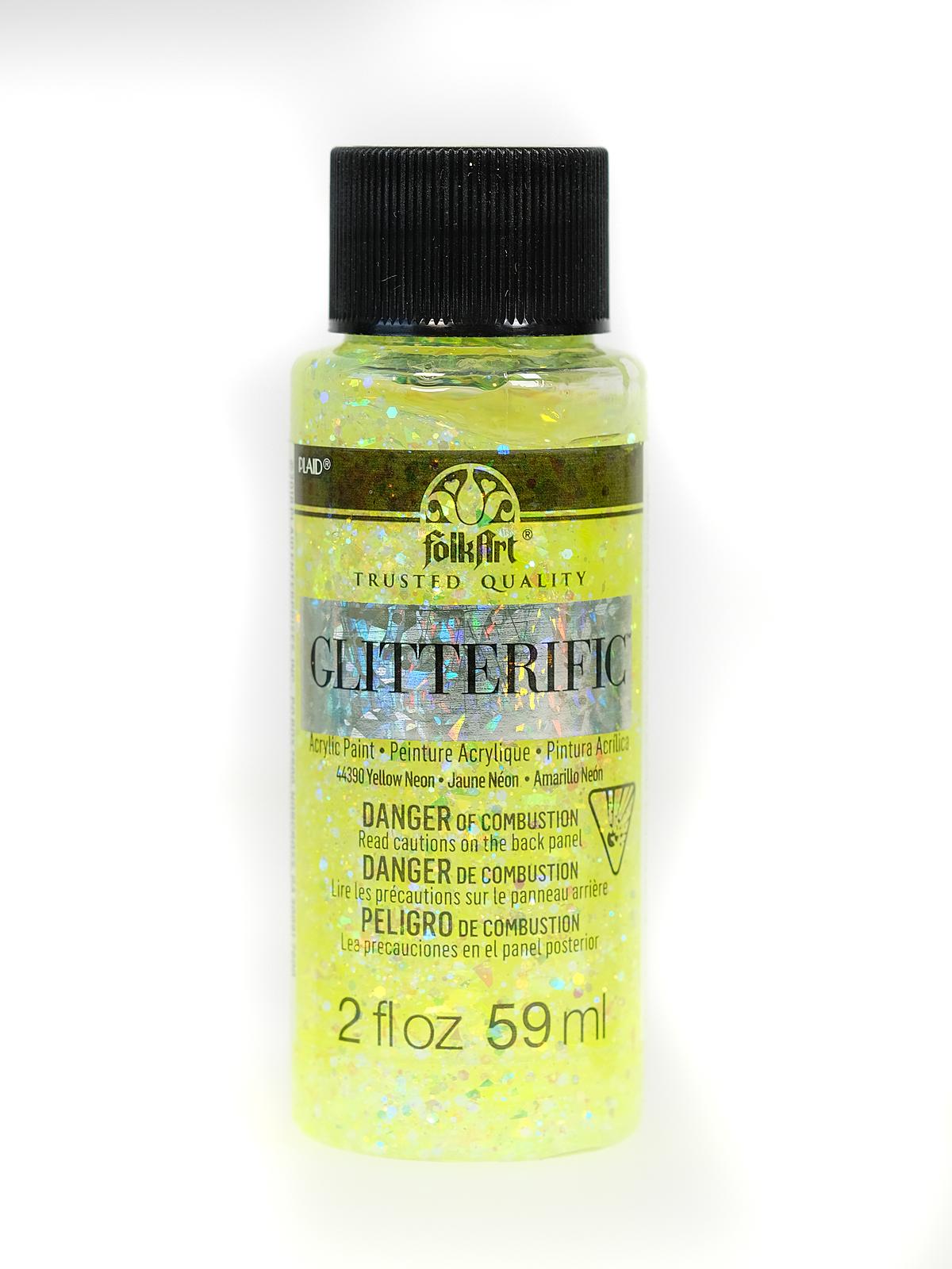 Glitterific Paint Neon Yellow 2 Oz.