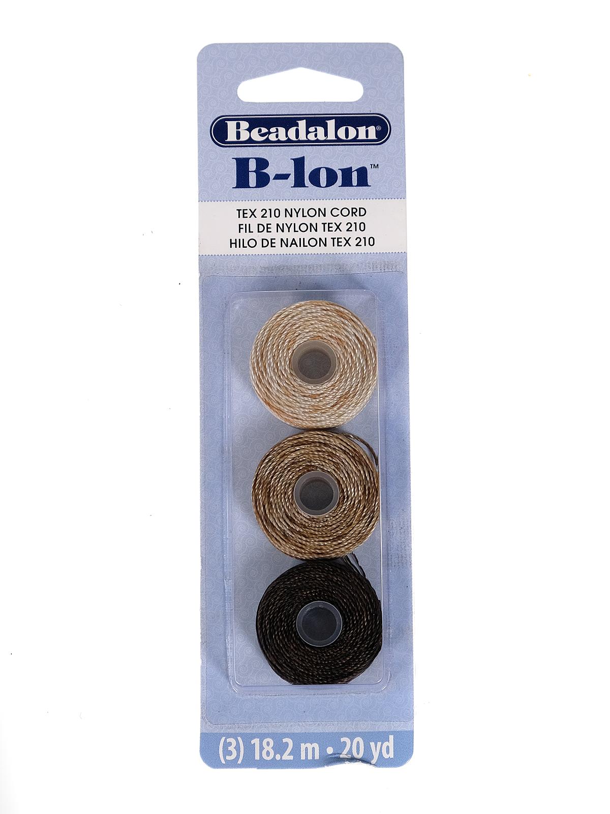 B-Lon Variety Packs dark brown, medium brown, light brown 20 yd. spool pack of 3