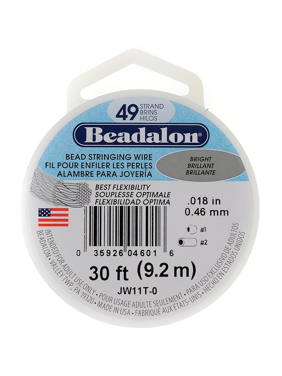 49 Strand Bead Stringing Wire bright .018 in. (0.46 mm) 30 ft. spool