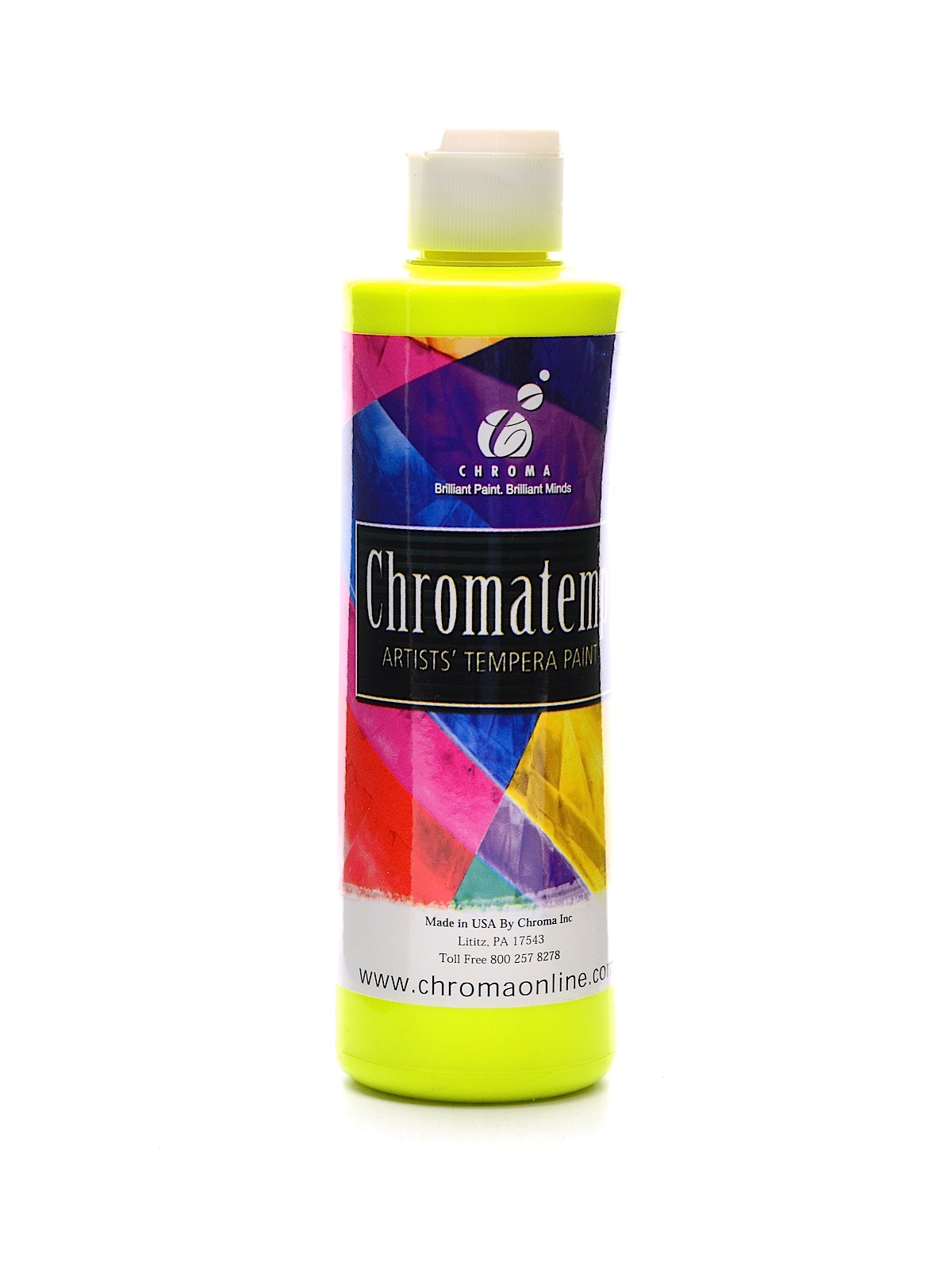 ChromaTemp Artists' Tempera Paint fluorescent yellow 8 oz.
