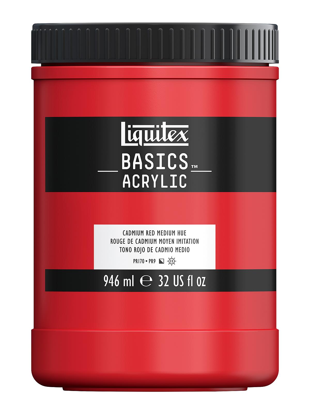 Basics Acrylics Colors cadmium red medium hue 32 oz. jar