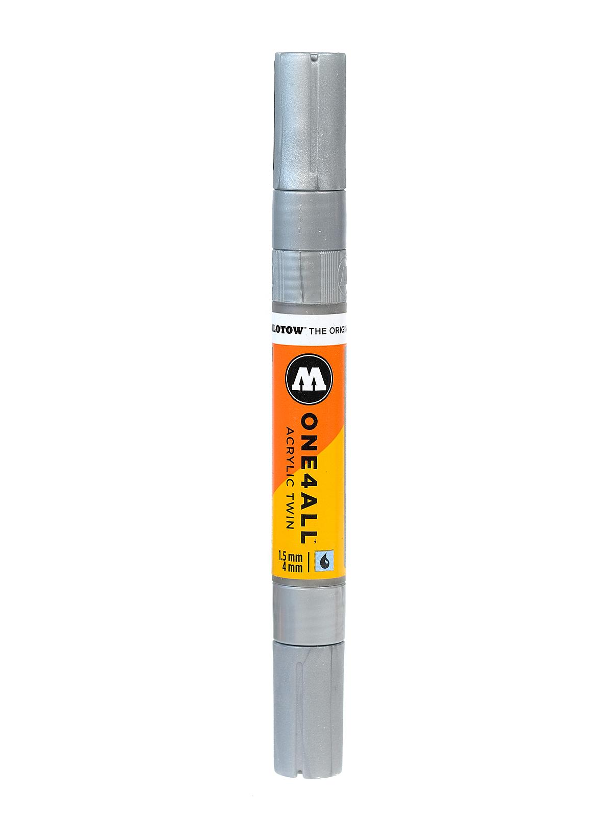 One4All Acrylic Twin Double Ended Pump Markers silver 227 each