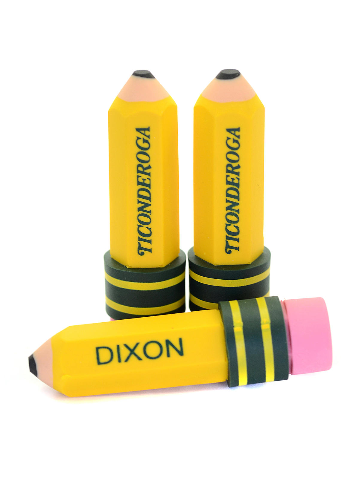 Ticonderoga Pencil Shaped Eraser Pack Of 3