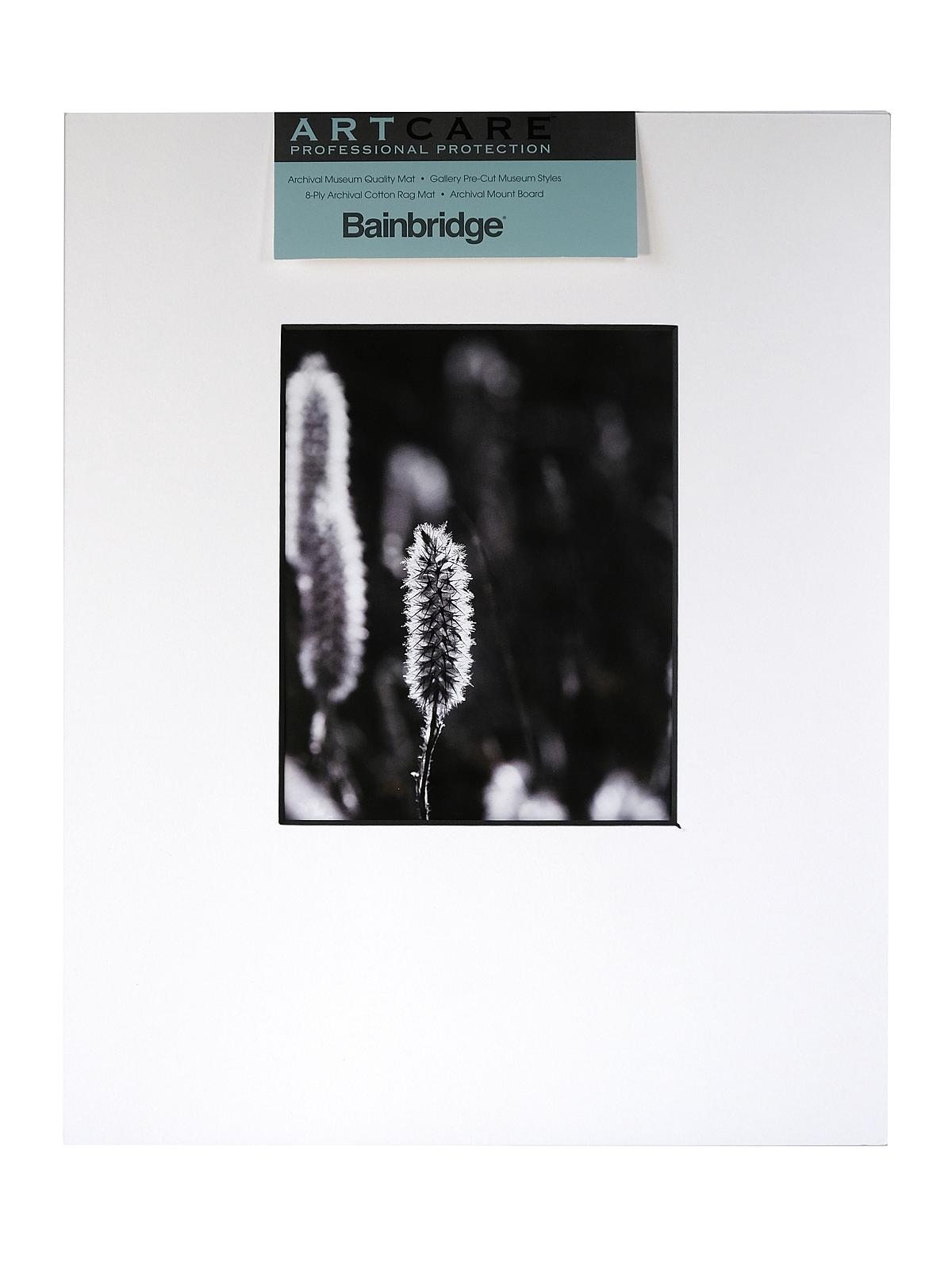 Artcare Pre-Cut Museum Mat 16 in. x 20 in. portrait for 8 in. x 10 in. white with black bevel