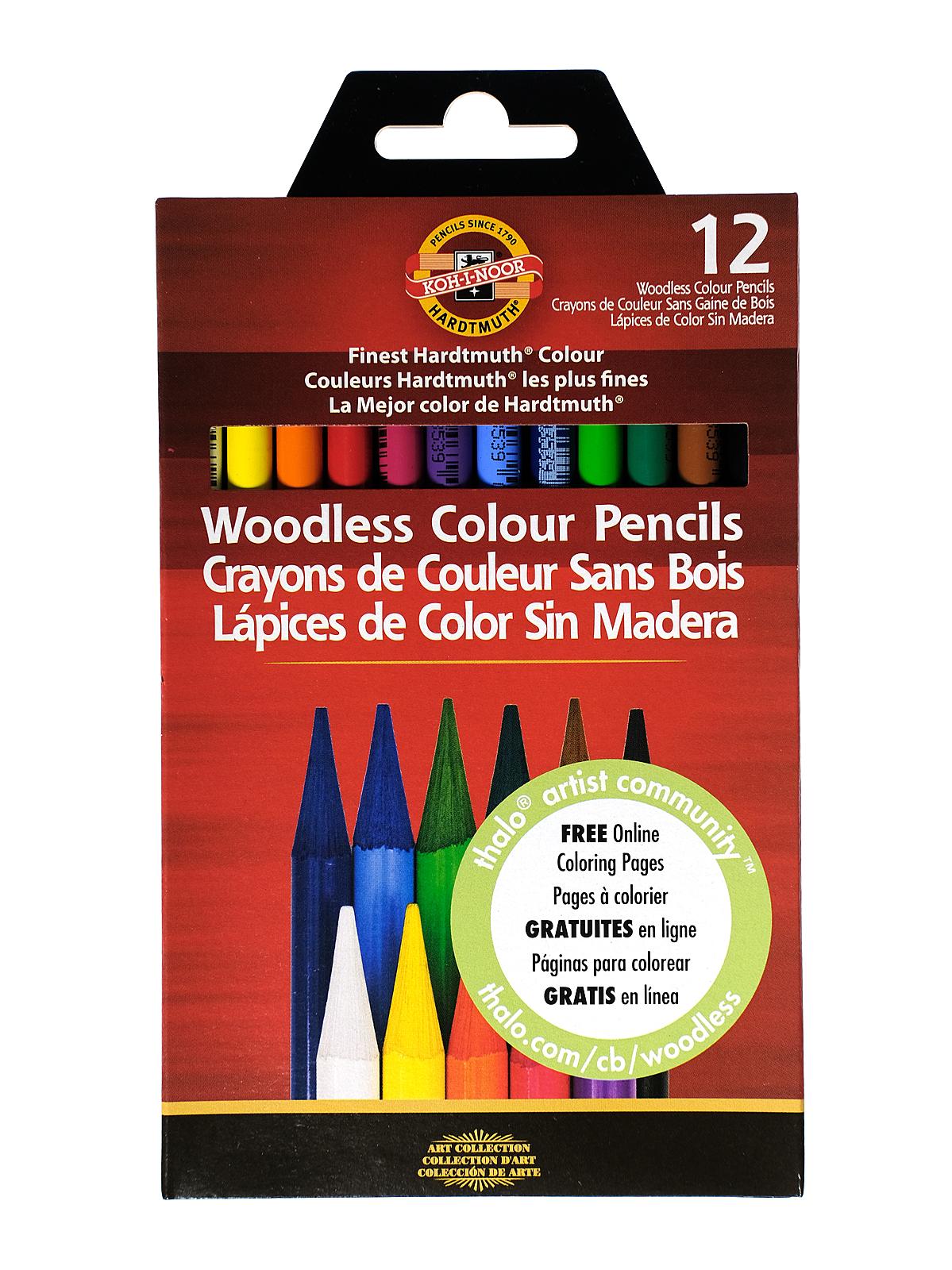 Progresso Woodless Colour Pencils assorted set of 12
