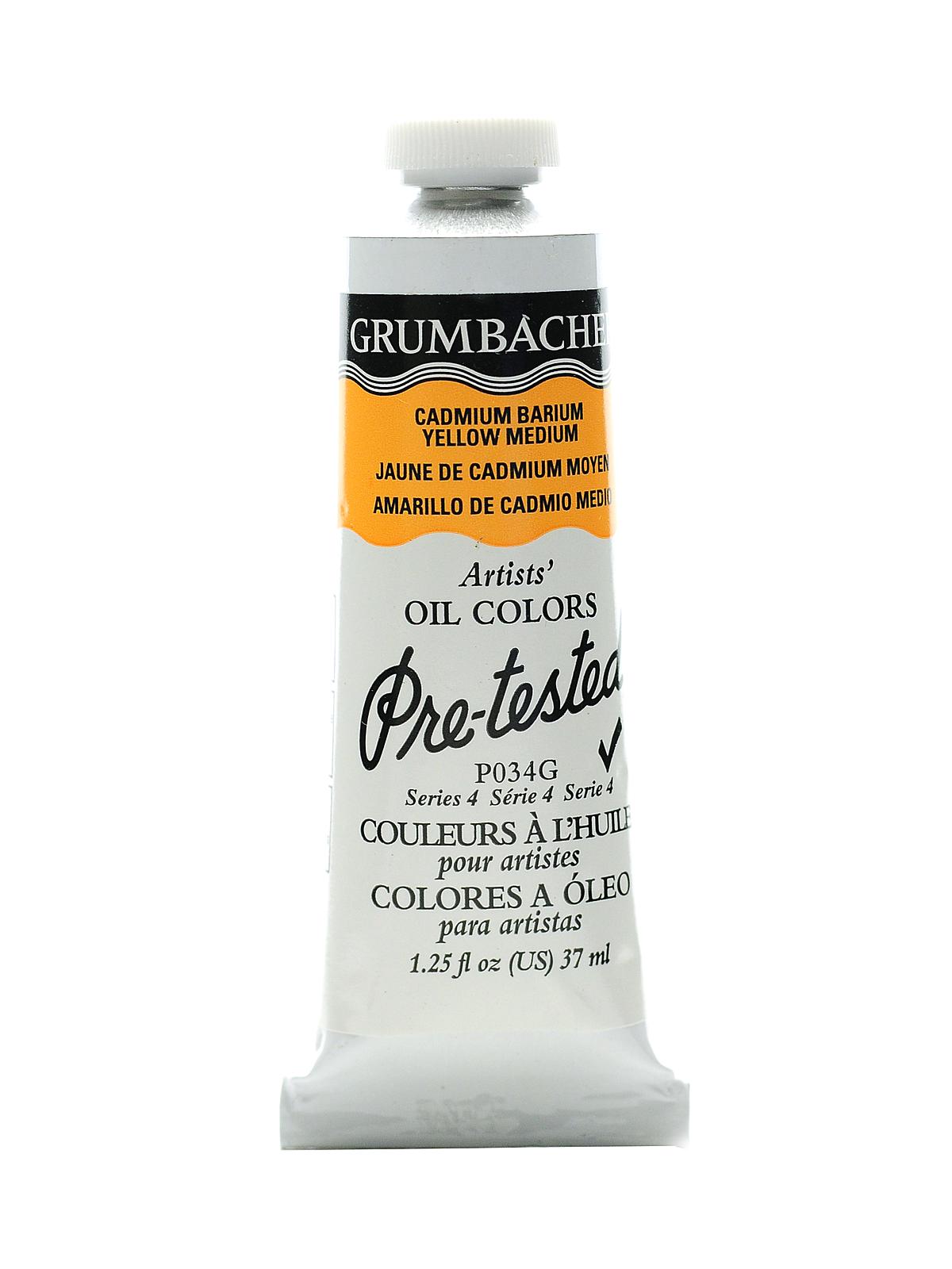 Pre-Tested Artists Oil Colors cadmium barium yellow medium P034 1.25 oz.