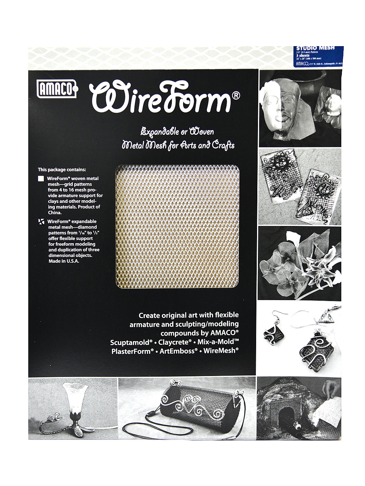 Wireform Metal Mesh Aluminum Woven Studio Mesh - 3 8 In. Pattern Pack Of 3 Sheets