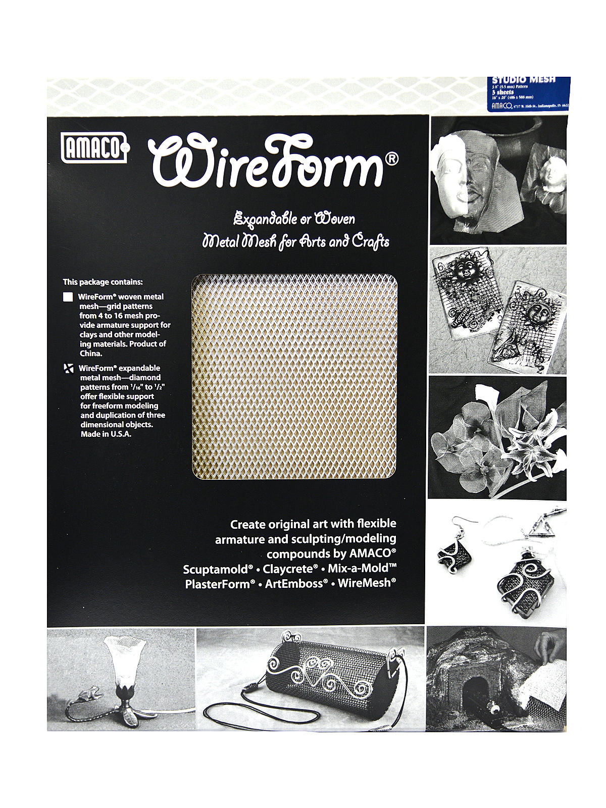 WireForm Metal Mesh Aluminum Woven Studio Mesh - 3 8 In. Pattern Pack Of 3 Sheets