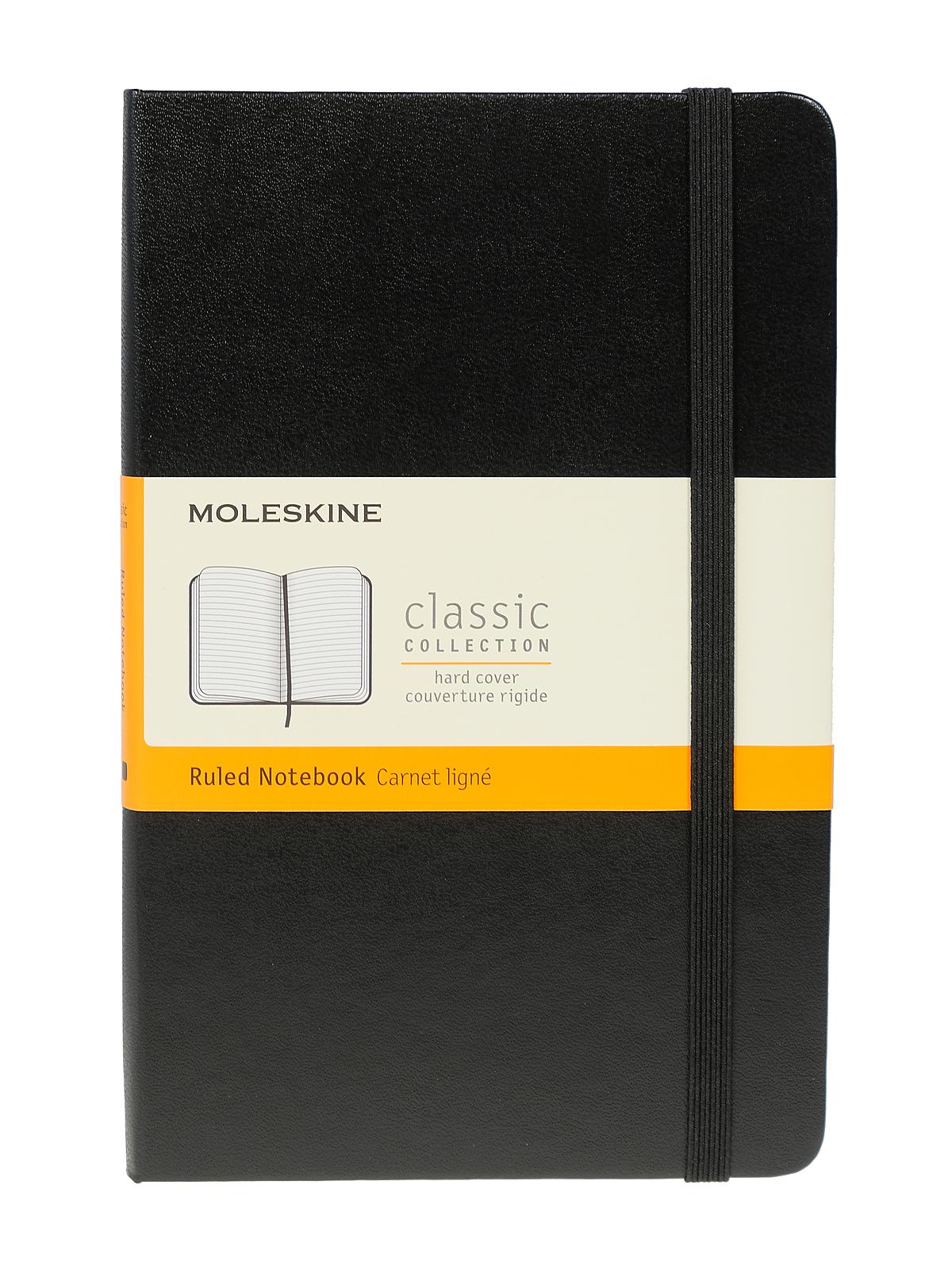 Classic Hard Cover Notebooks Black 4 1 2 In. X 7 In. 208 Pages, Lined