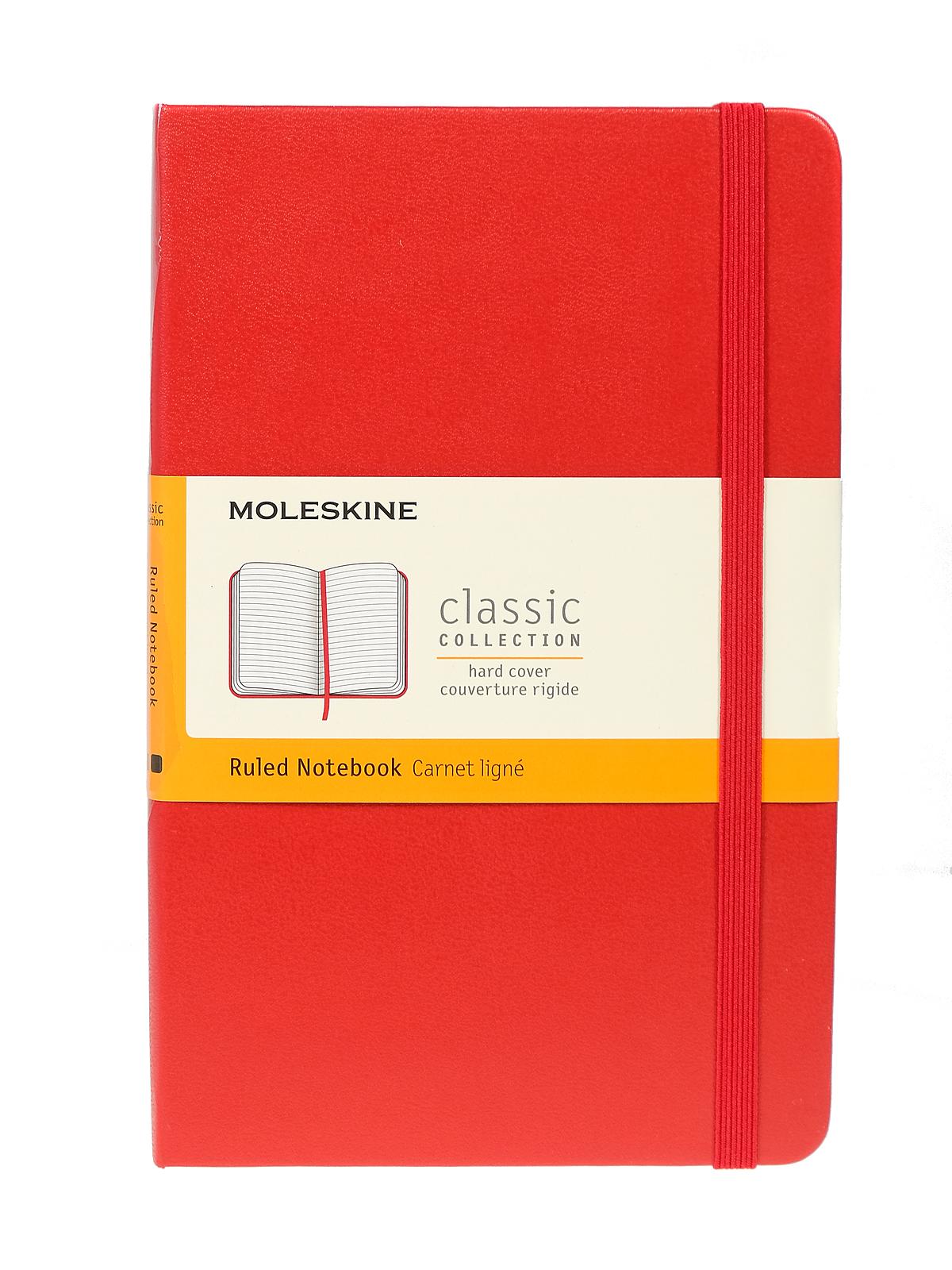 Classic Hard Cover Notebooks red 4 1 2 in. x 7 in. 208 pages, lined