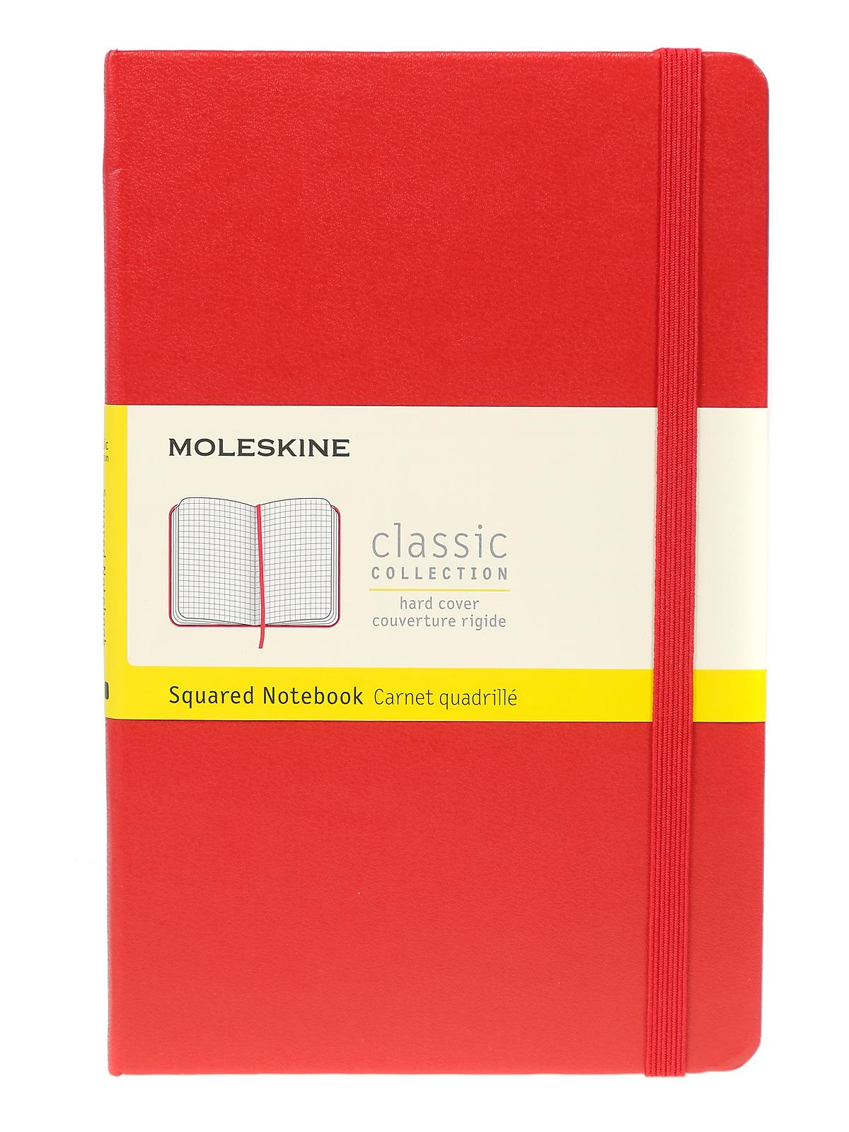 Classic Hard Cover Notebooks red 4 1 2 in. x 7 in. 208 pages, squared