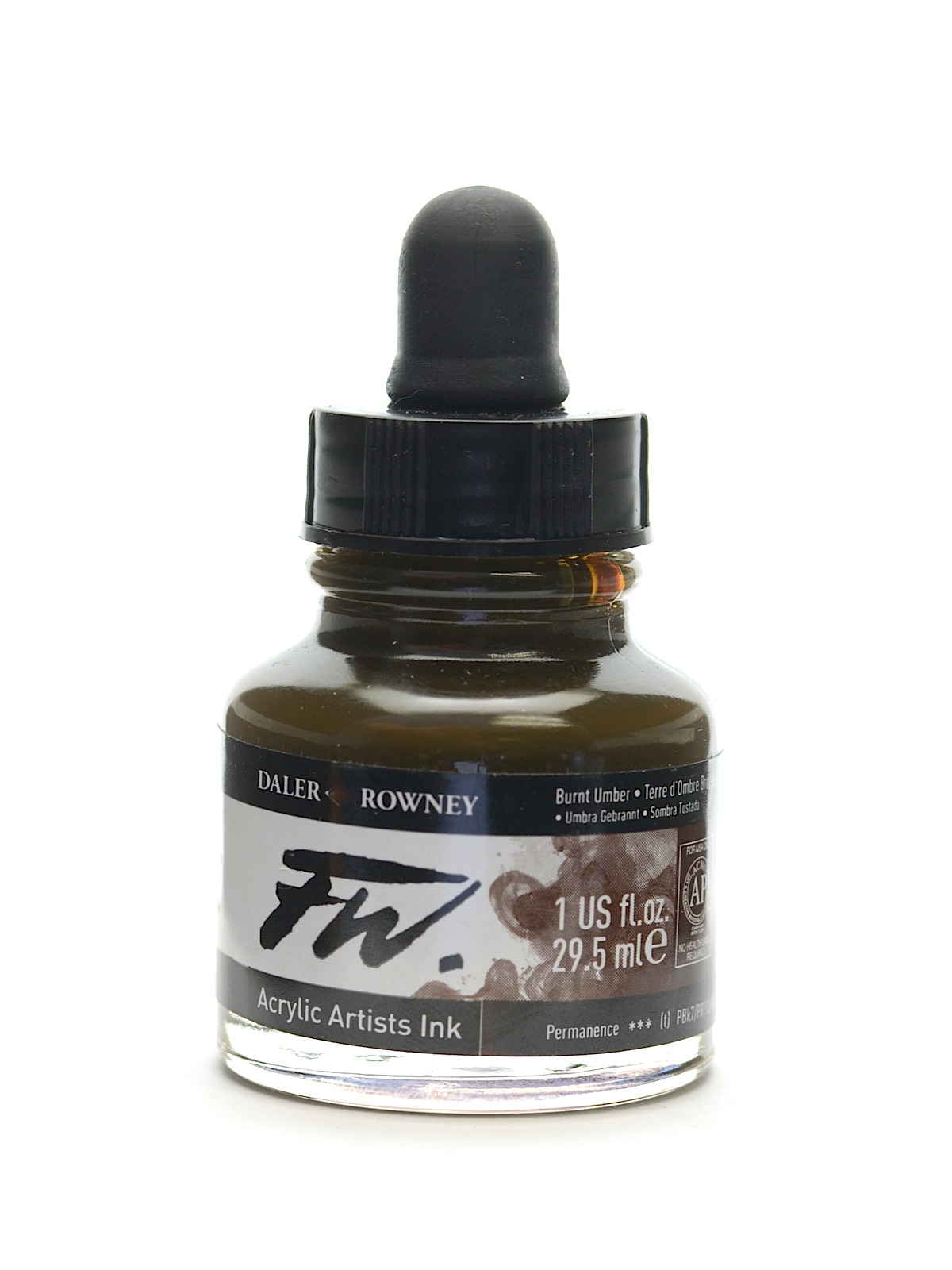 FW Artists' Ink burnt umber 1 oz.