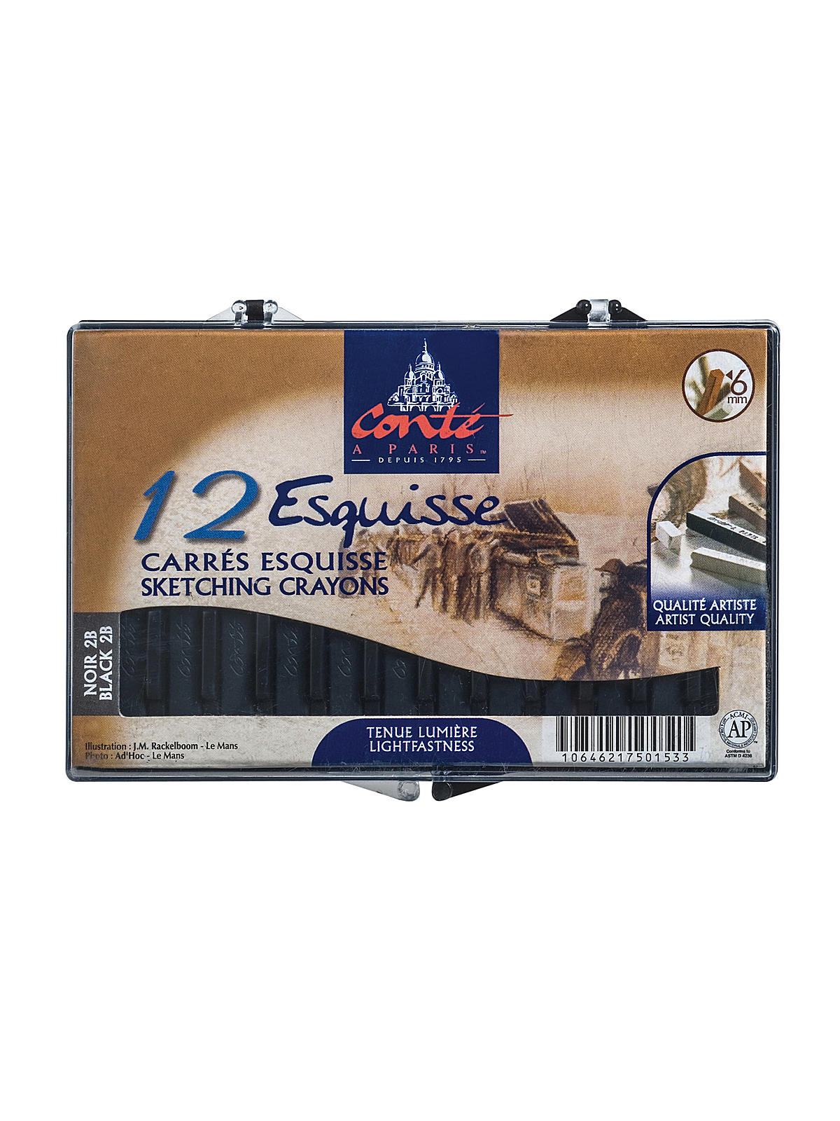Crayons black 2B box of 12