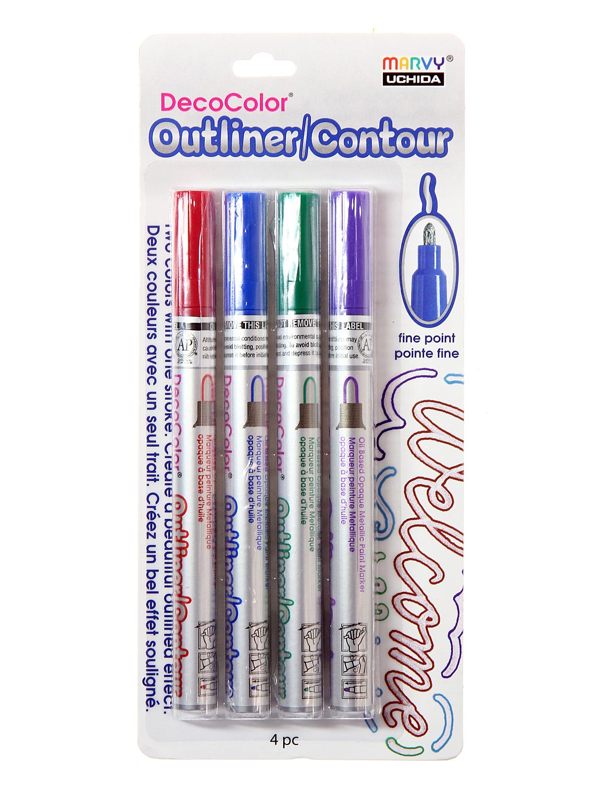 DecoColor Outliner Contour Paint Marker set of 4