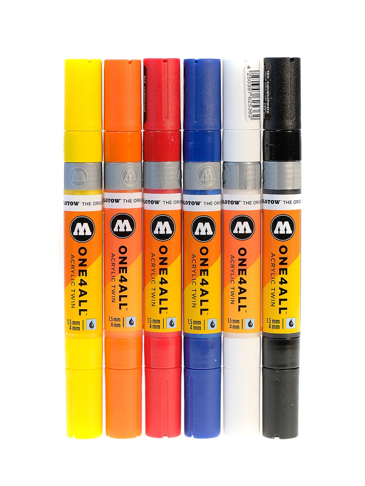 One4All Acrylic Twin Double Ended Pump Markers Basic 1 Set  6 pieces