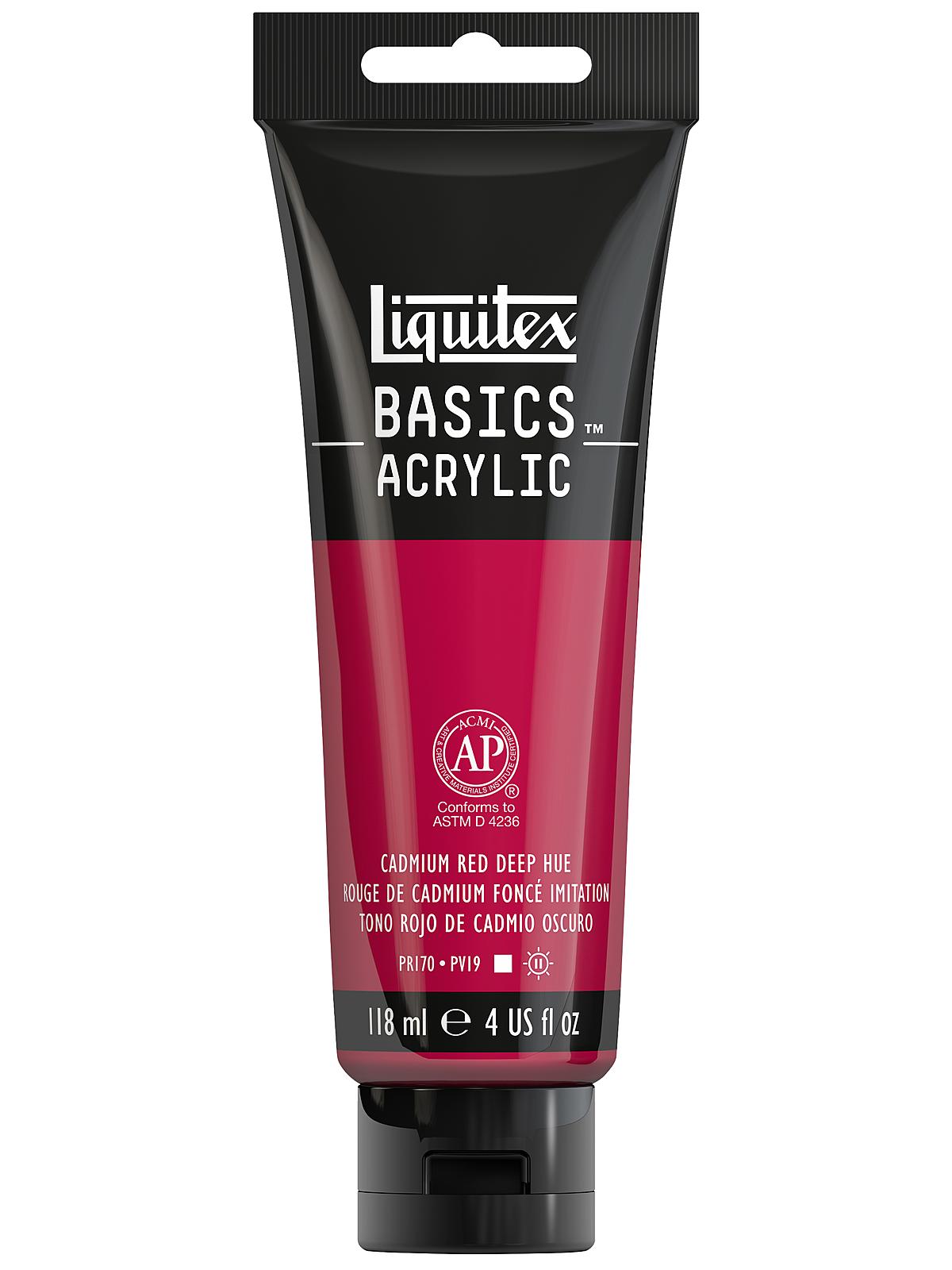 Basics Acrylics Colors cadmium red deep hue 4 oz. tube