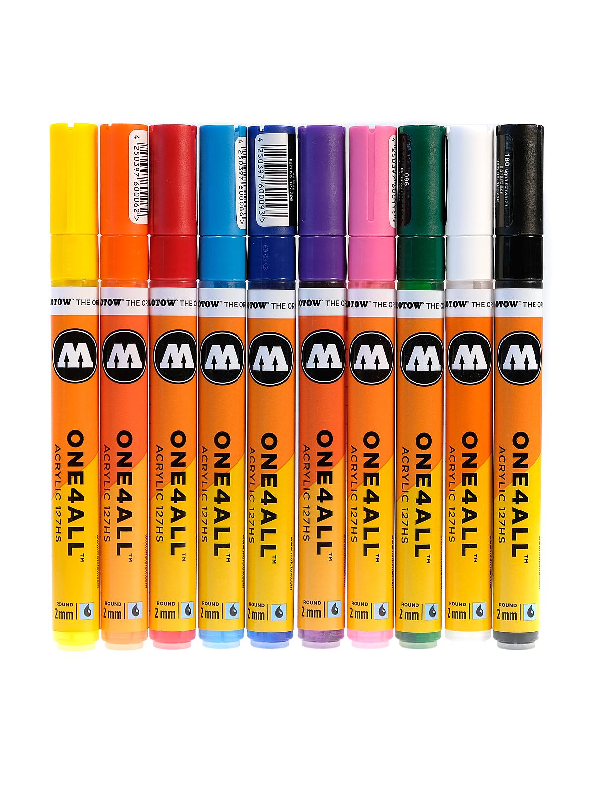 One4All Paint Marker Sets 2 mm Basic-1 127HS Series 10 colors