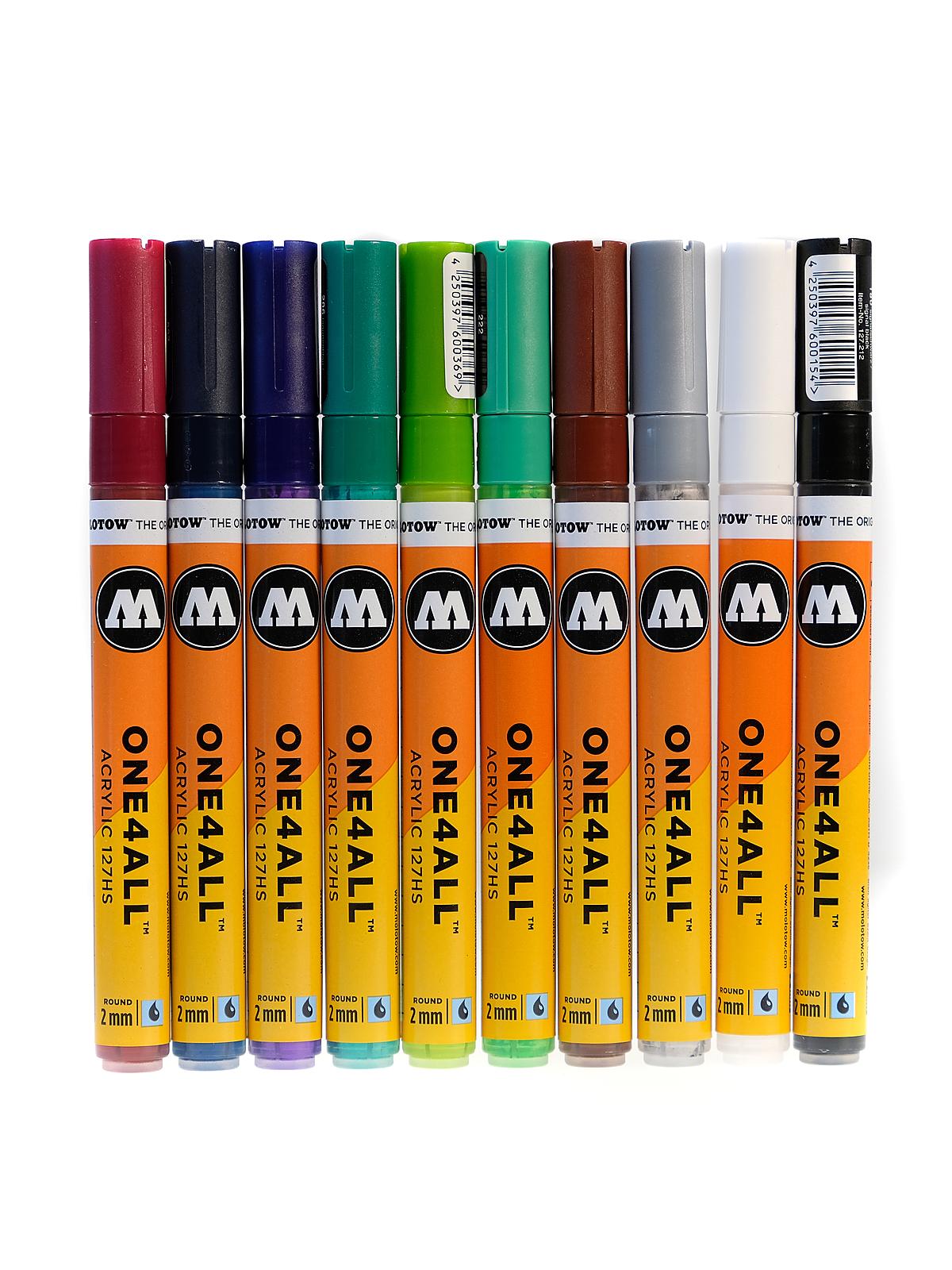 One4All Paint Marker Sets 2 mm Basic-2 127HS Series 10 colors