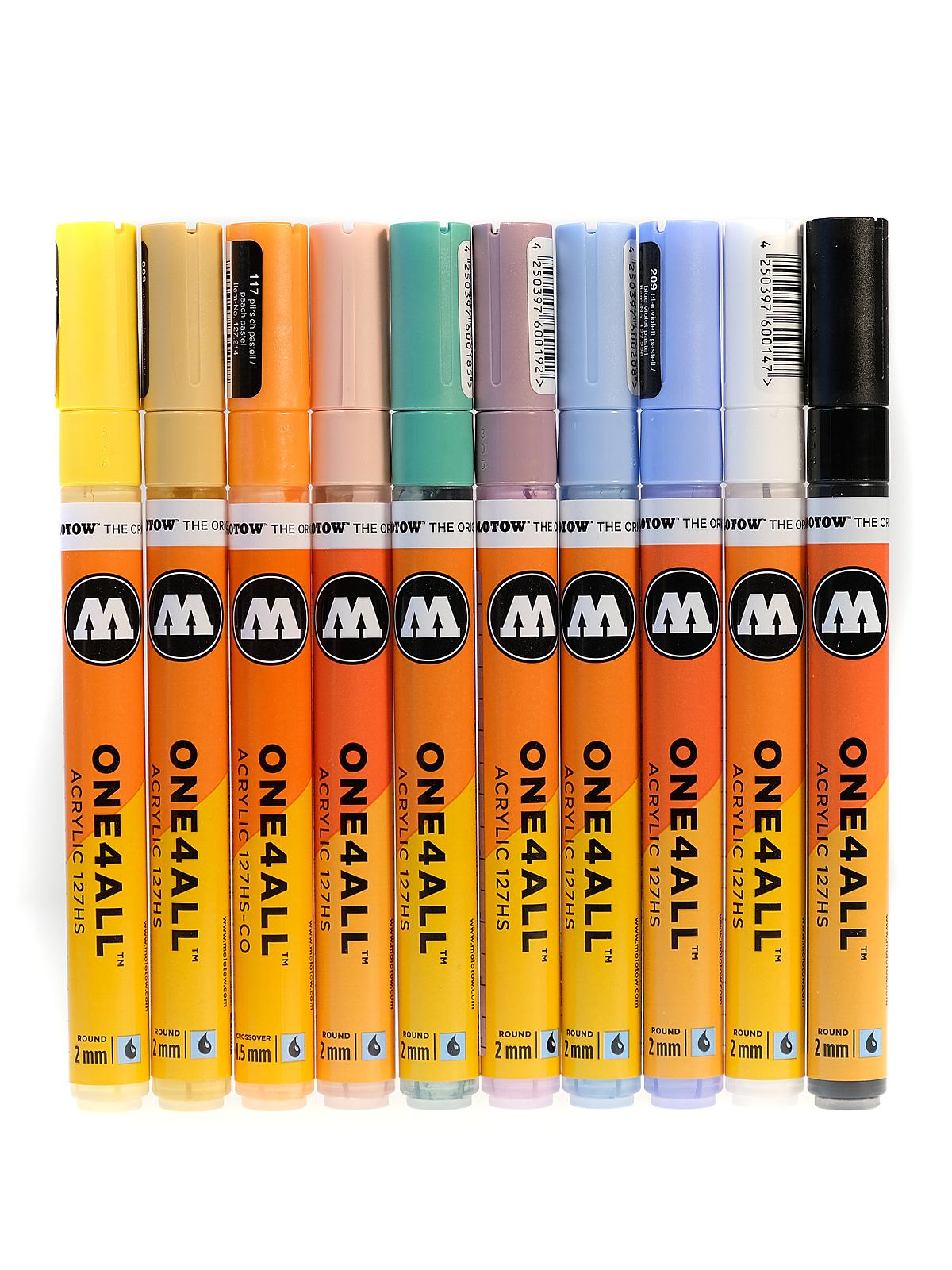 One4All Paint Marker Sets 2 mm Pastel 127HS Series 10 colors