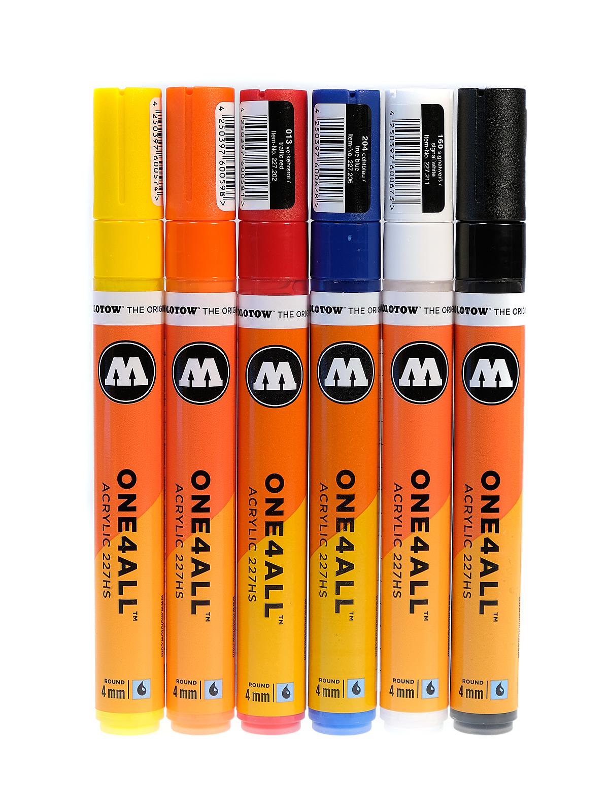 One4All Paint Marker Sets 4 mm Basic-1 227HS Series 6 colors