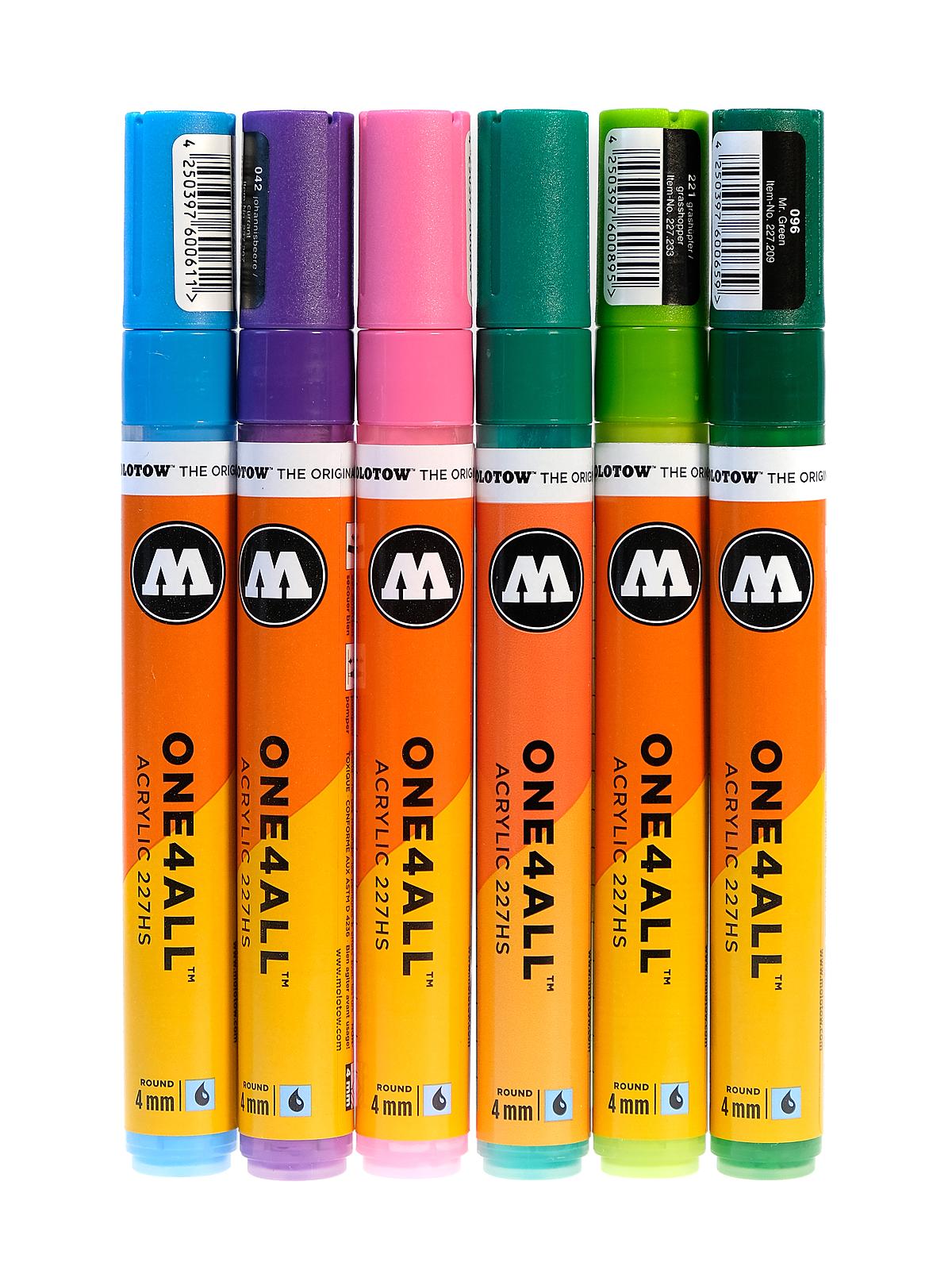 One4All Paint Marker Sets 4 mm Basic-2 227HS Series 6 colors