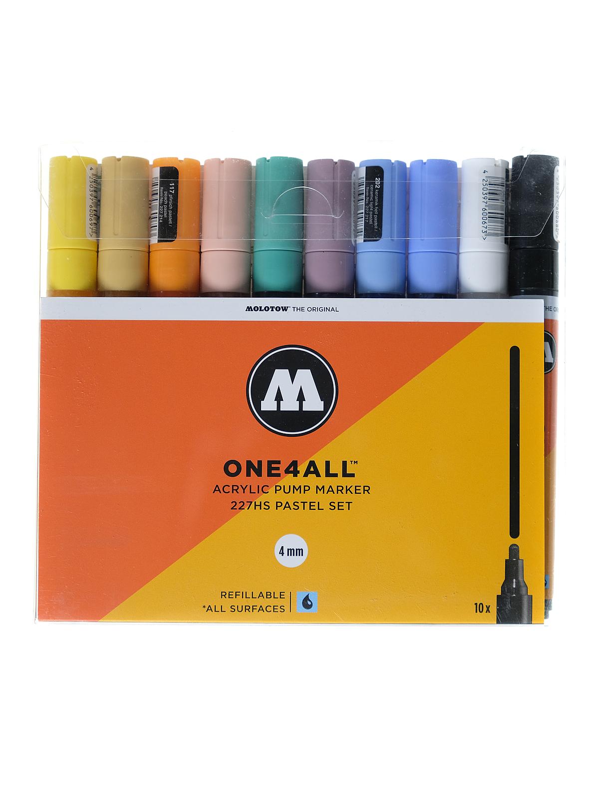 One4All Paint Marker Sets 4 mm Pastel 227HS Series 10 colors