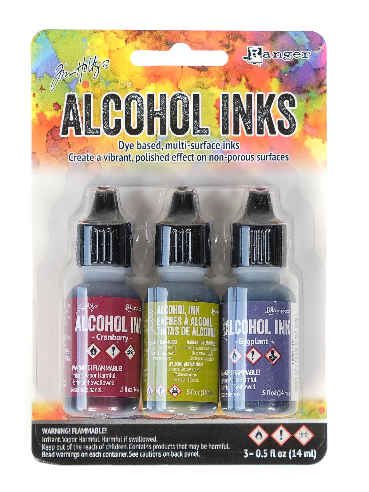 Tim Holtz Alcohol Ink Sets farmer's market cranberry, lettuce, eggplant