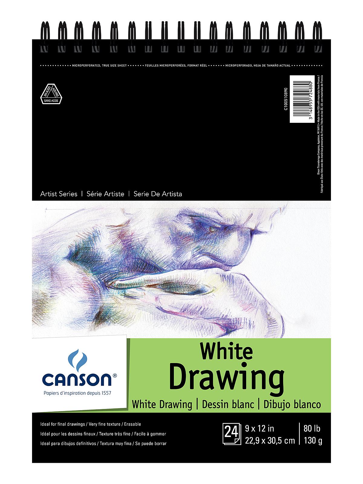 Pure White Drawing Pads 9 In. X 12 In.