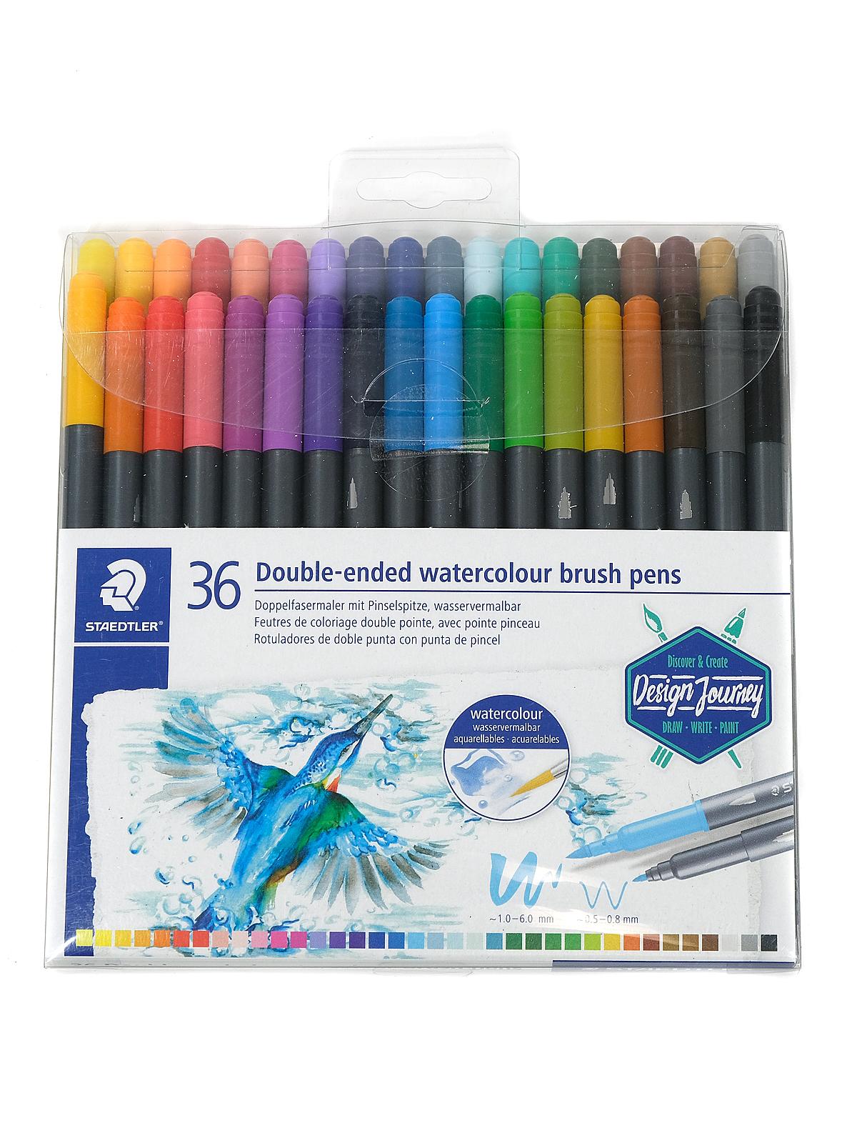Marsgraphic Duo Double-Ended Watercolor Brush Markers set of 36
