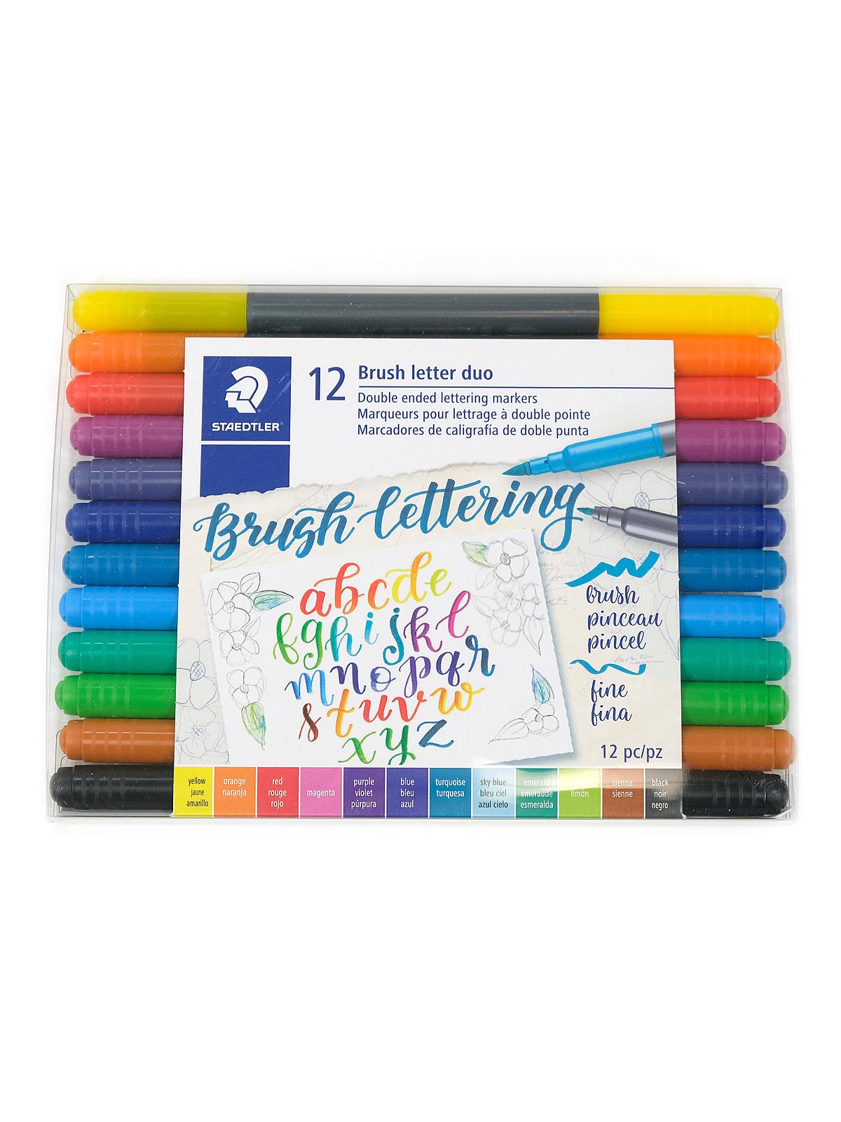 Brush Letter Duo Double-Ended Lettering Markers set of 12