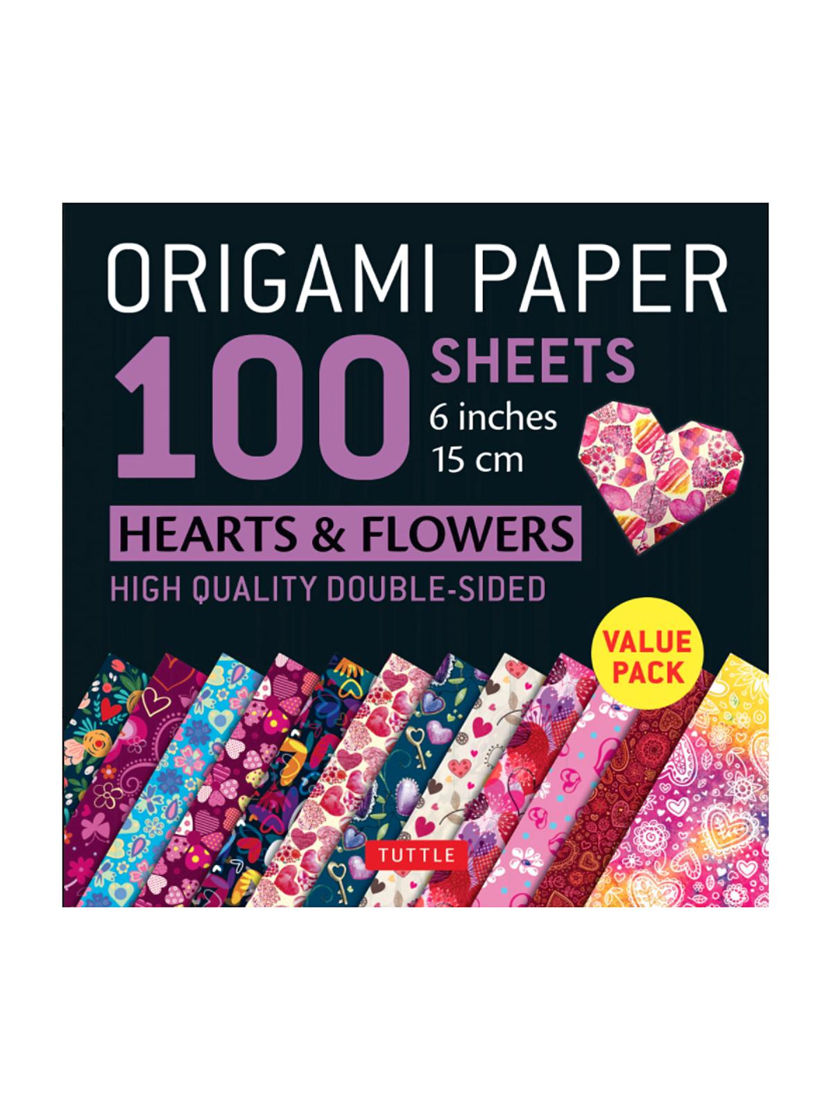 Origami Paper Hearts & Flowers 6 x 6, 100 sheets
