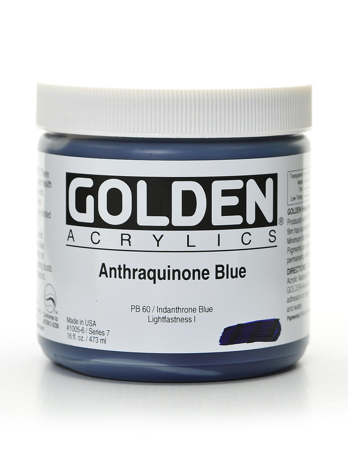 Heavy Body Acrylics anthraquinone blue 16 oz.