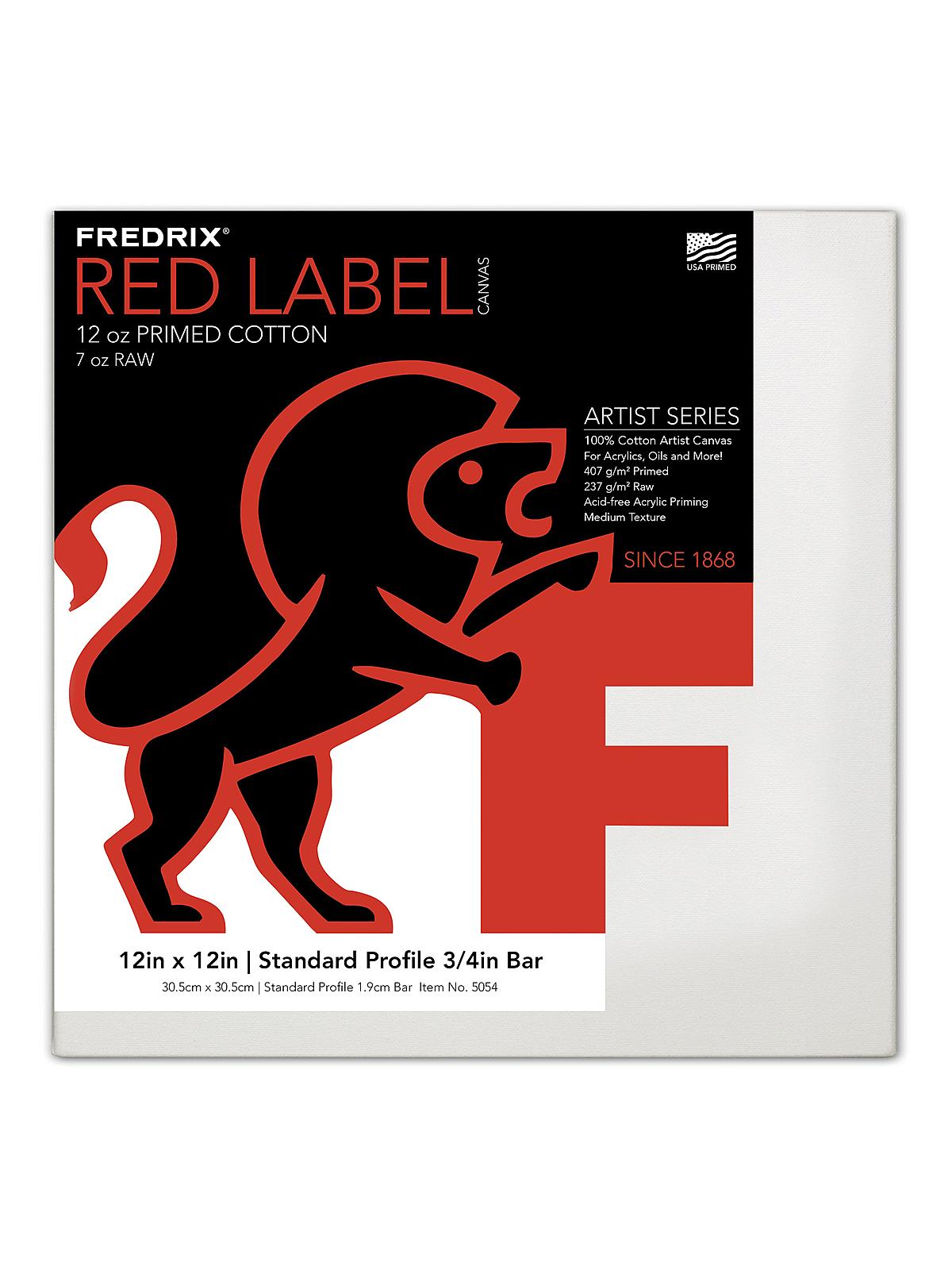 Red Label Standard Stretched Cotton Canvas 12 In. X 12 In. Each