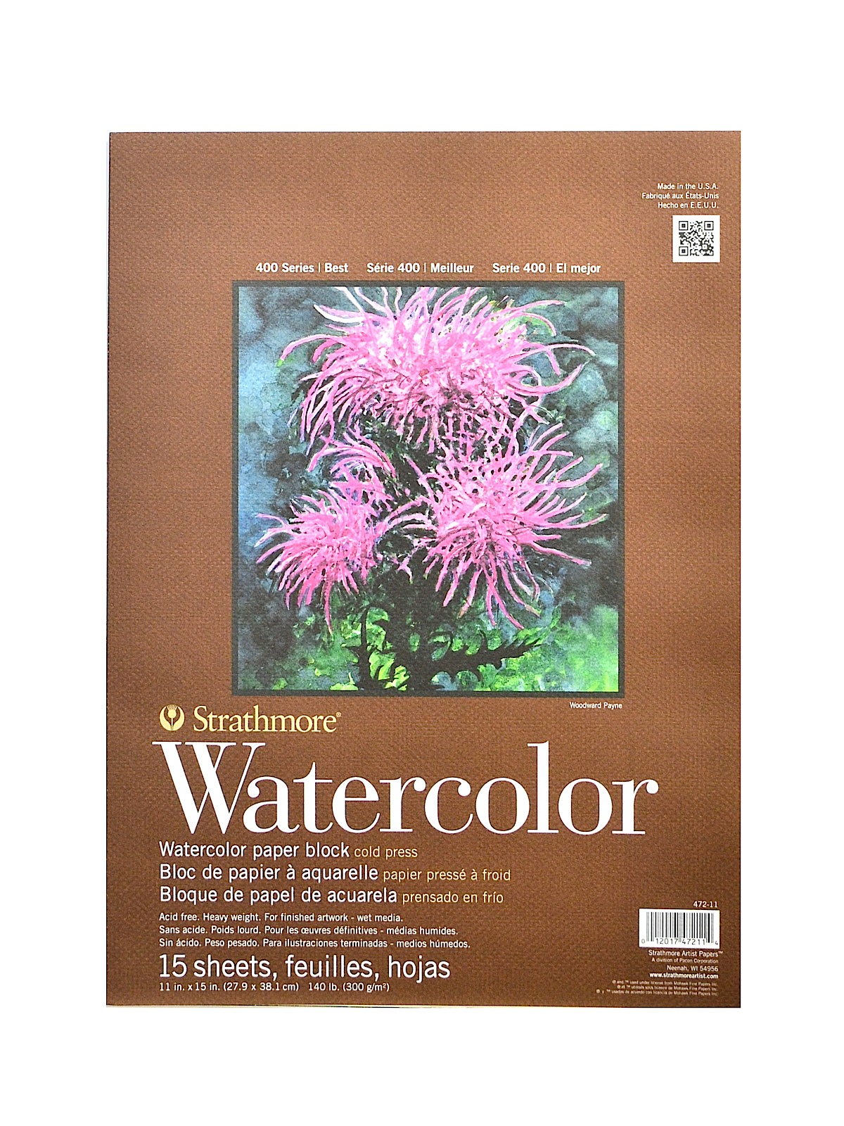 400 Series Watercolor Pad 11 in. x 15 in. block of 15