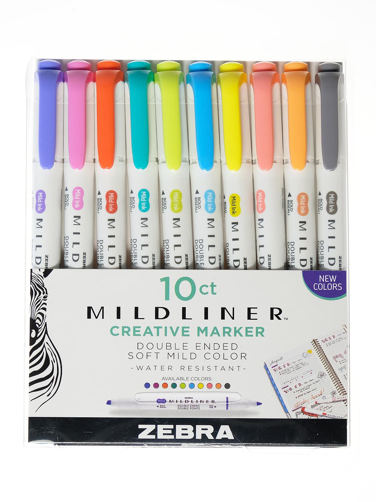 Mildliner Double Ended Highlighter Sets set of 10 new colors